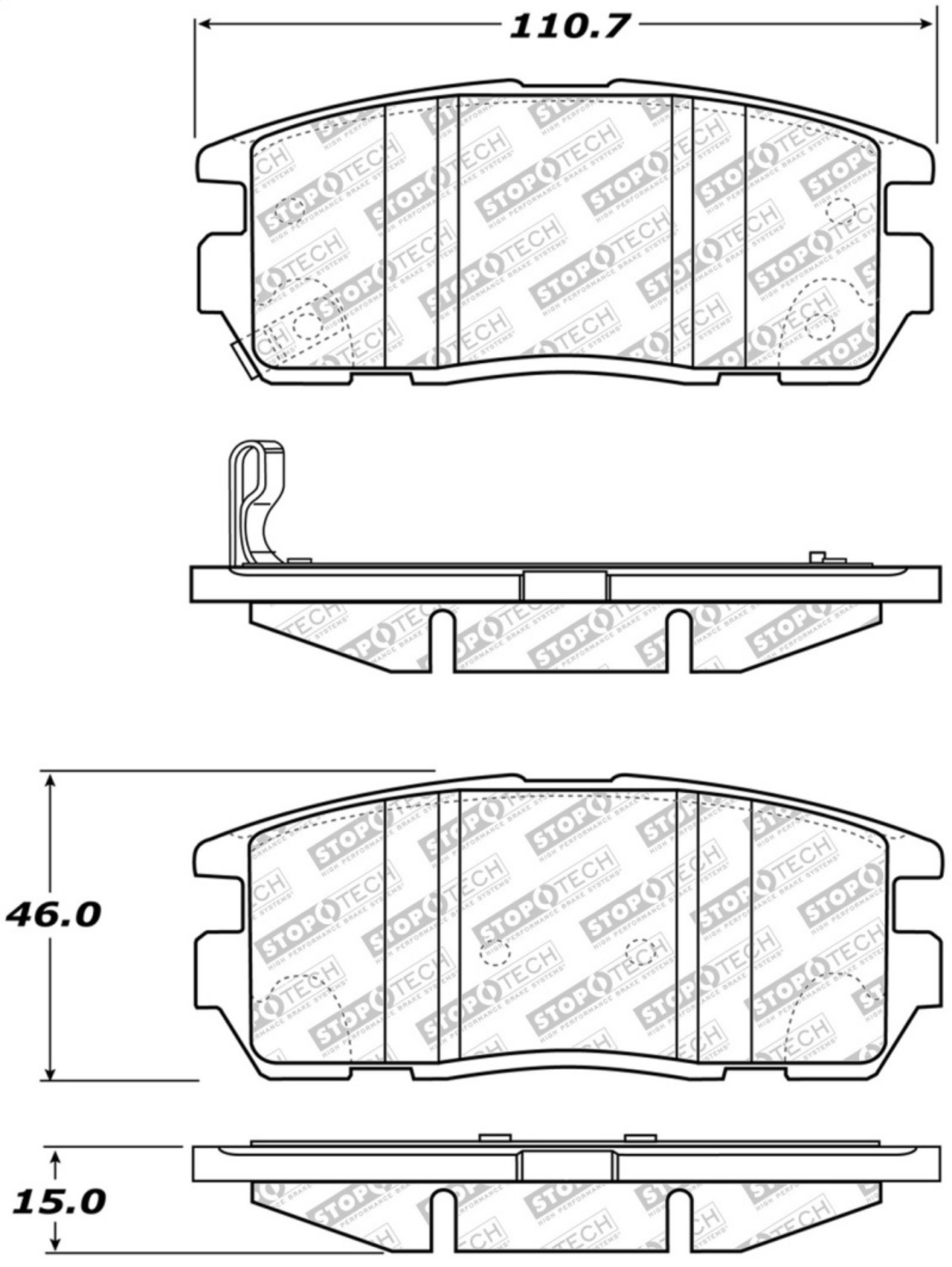 Picture of StopTech Street Select Brake Pads w-Hardware - Rear