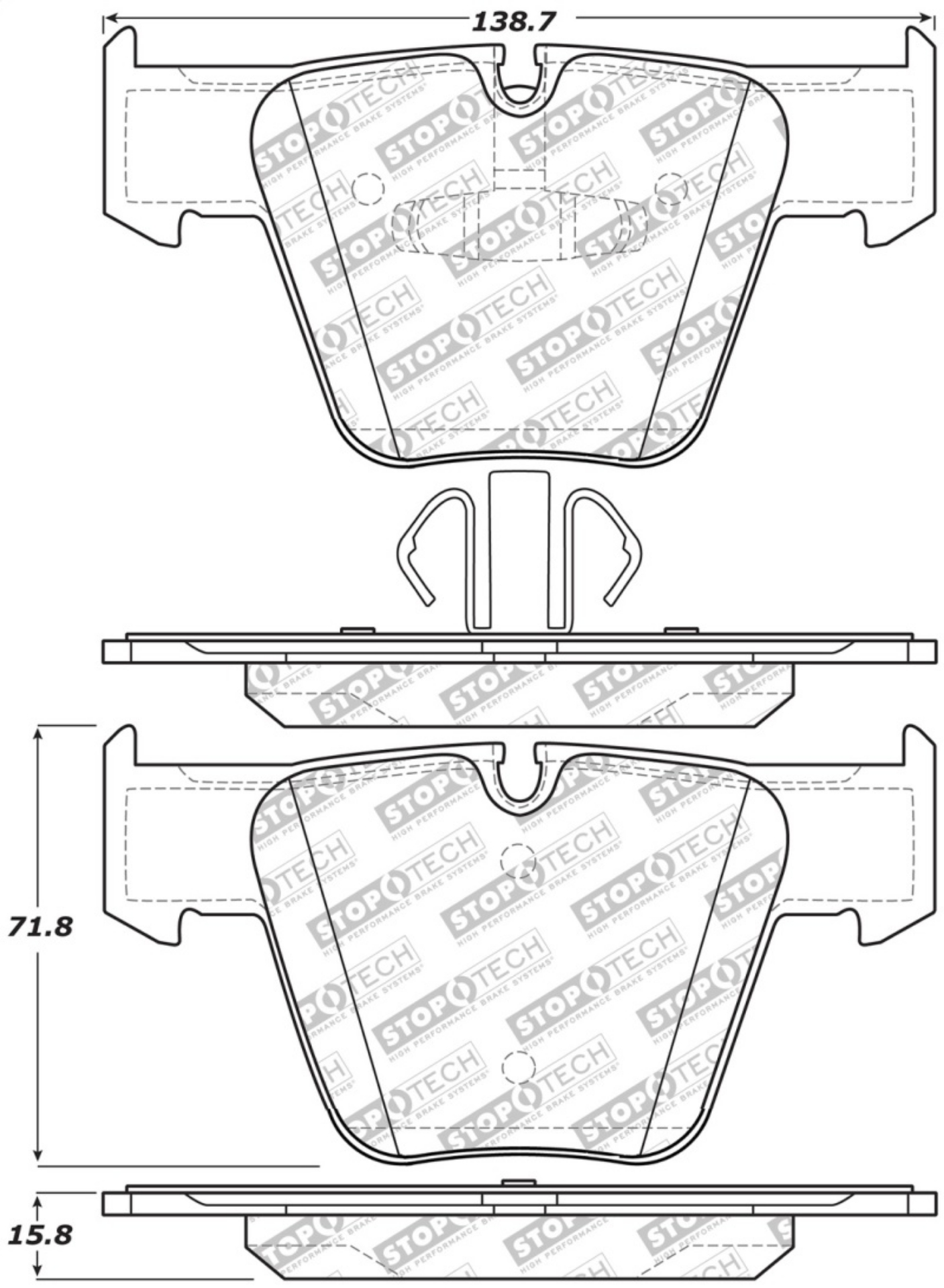 Picture of StopTech Street Select Brake Pads w-Hardware - Front