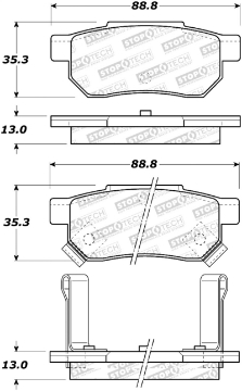 Picture of StopTech Sport Brake Pads w-Shims & Hardware - Rear