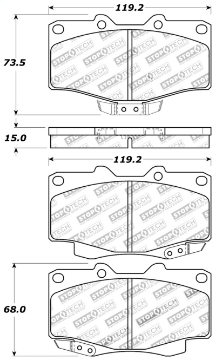 Picture of StopTech Sport Brake Pads w-Shims & Hardware - Front
