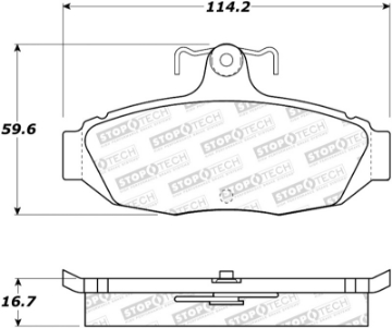 Picture of StopTech Sport Brake Pads w-Shims & Hardware - Rear
