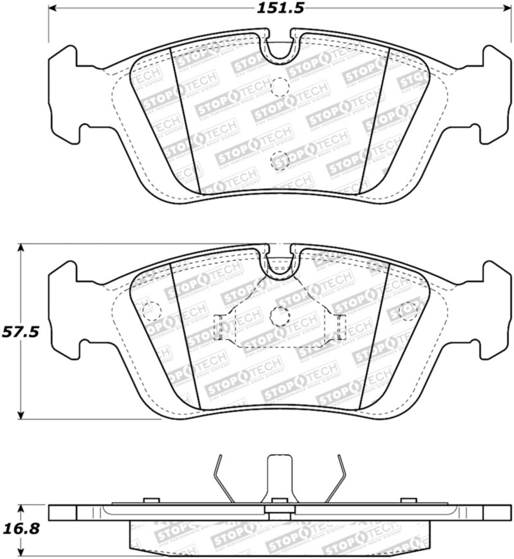 Picture of StopTech Sport Brake Pads w-Shims & Hardware - Front