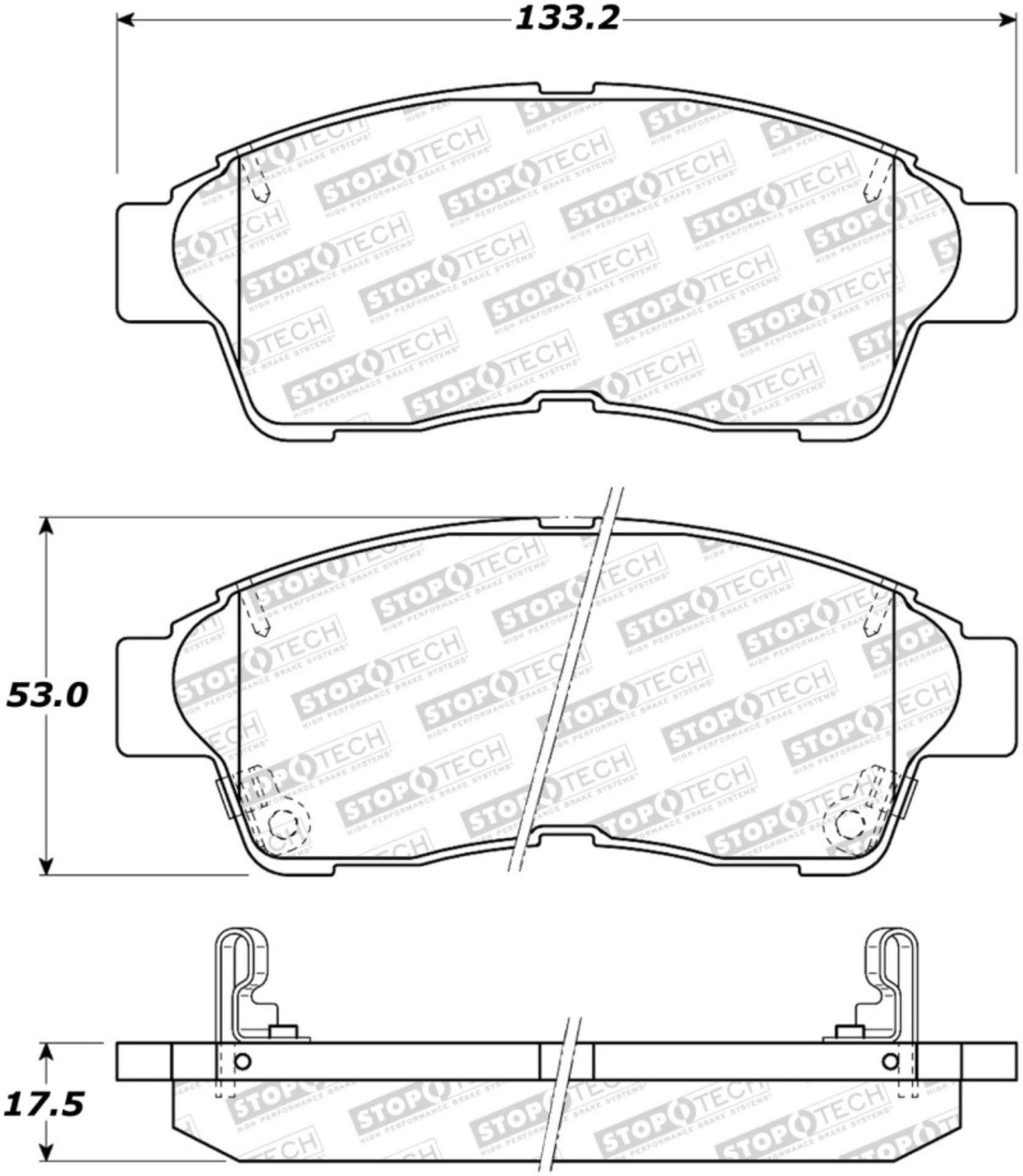 Picture of StopTech Sport Brake Pads w-Shims & Hardware - Front