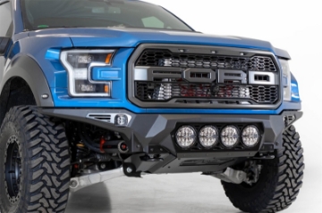 Picture of Addictive Desert Designs 17-20 Ford F-150 Raptor Bomber Front Bumper w- 4 Rigid 360 6in Round Mounts
