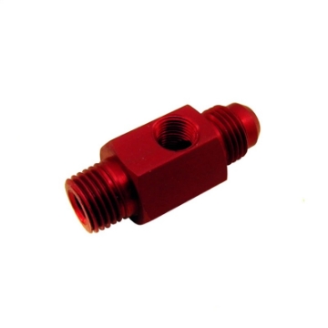 Picture of Nitrous Express 1-4 NPT x 6AN w-1-8 NPT Gauge Hole Fuel Bypass Fitting