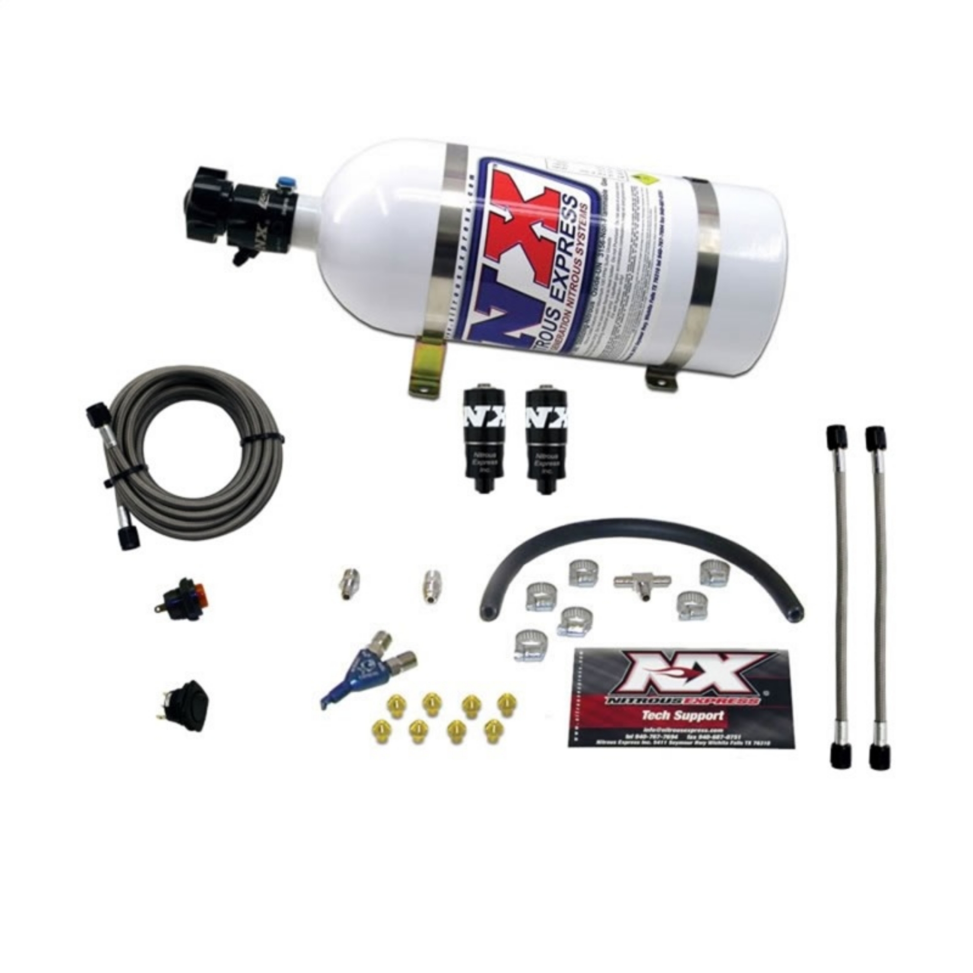 Picture of Nitrous Express Hitman EFI Single Nozzle Piranha Nitrous Kit 35-75HP w-10lb Bottle