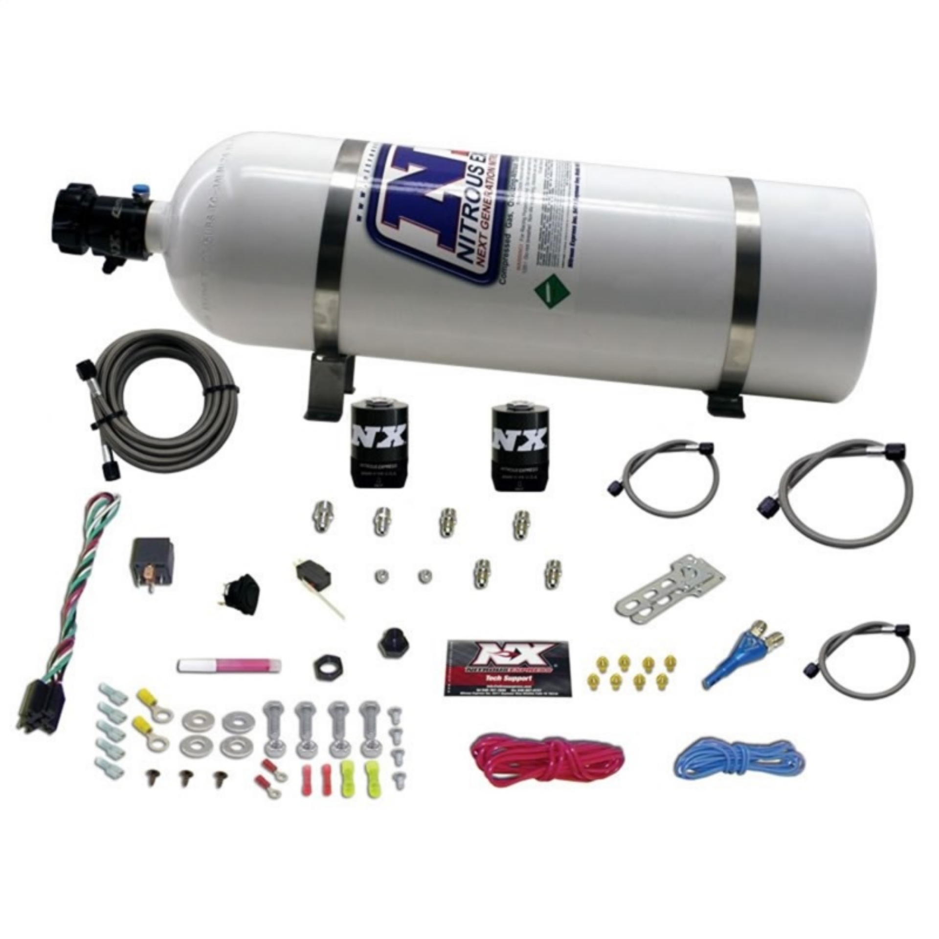 Picture of Nitrous Express Shark SHO 400 HP Single Nozzle Nitrous Kit w-15lb Bottle