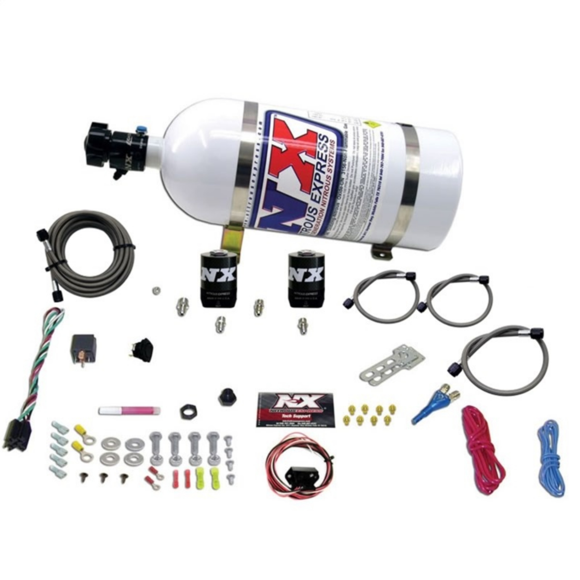 Picture of Nitrous Express Universal Fly By Wire Single Nozzle Nitrous Kit w-10lb Bottle Incl TPS Switch