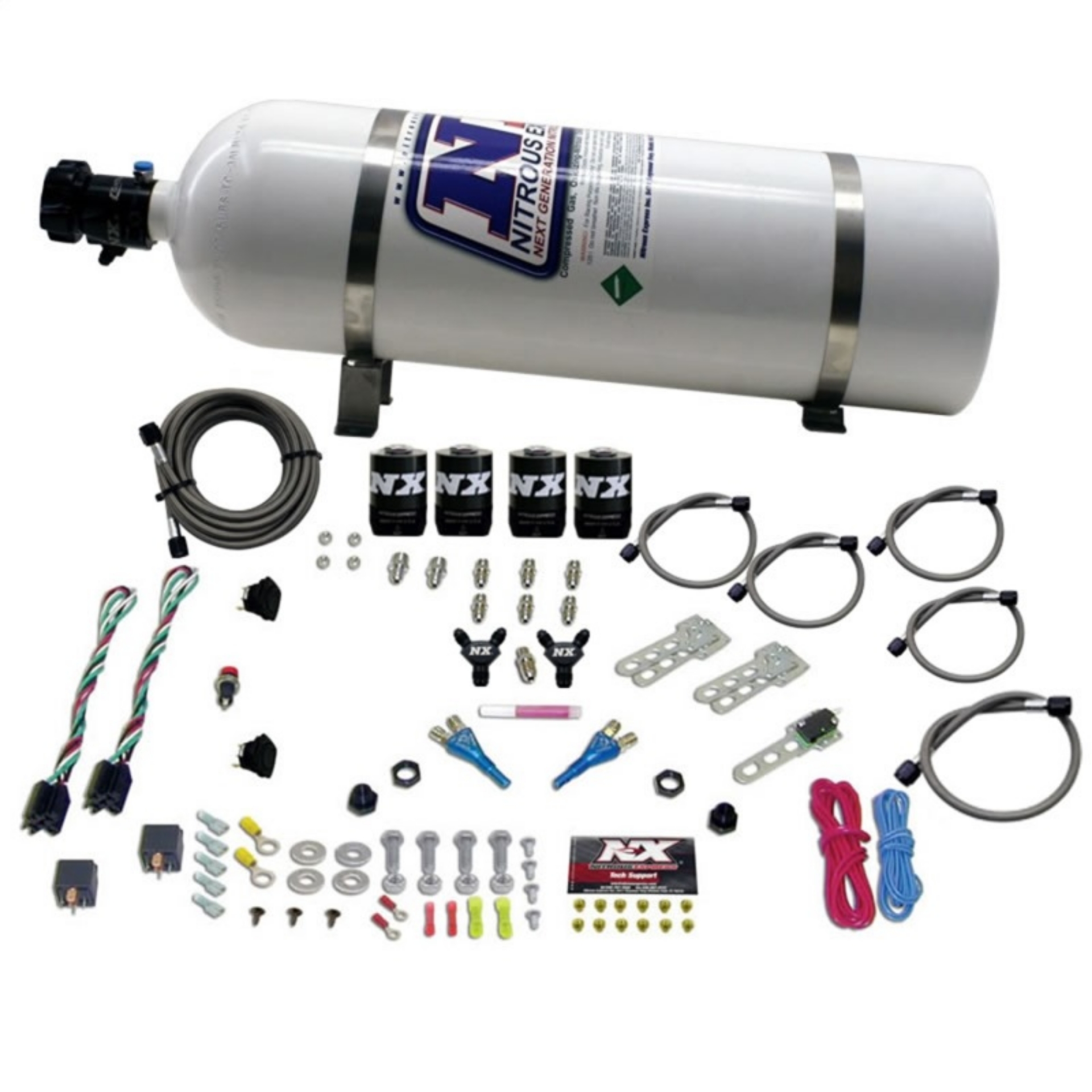 Picture of Nitrous Express Sport Compact EFI Dual Stage Nitrous Kit 35-75 x 2 w-15lb Bottle