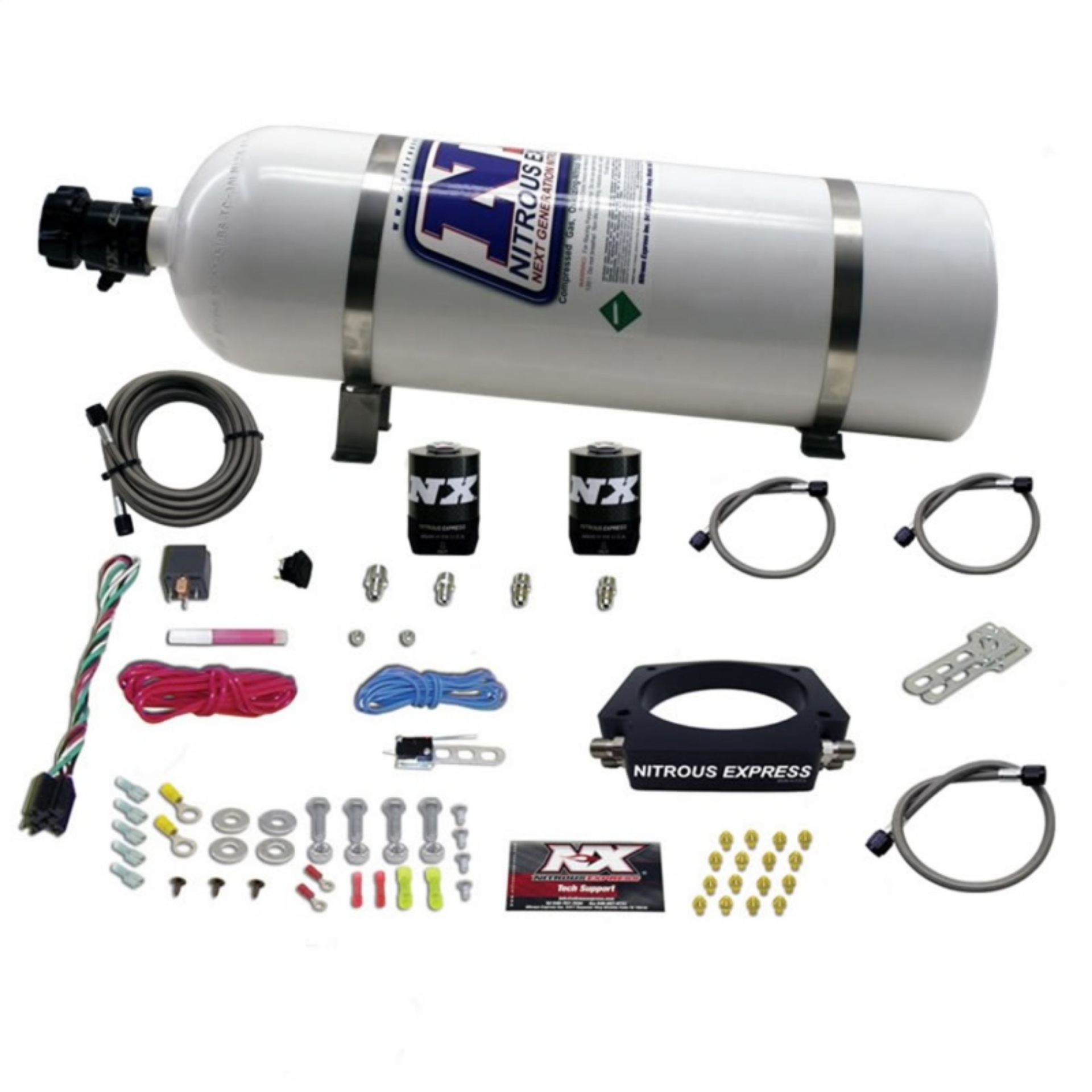 Picture of Nitrous Express GM LS 102mm Nitrous Plate Kit 50-400HP w-15lb Bottle