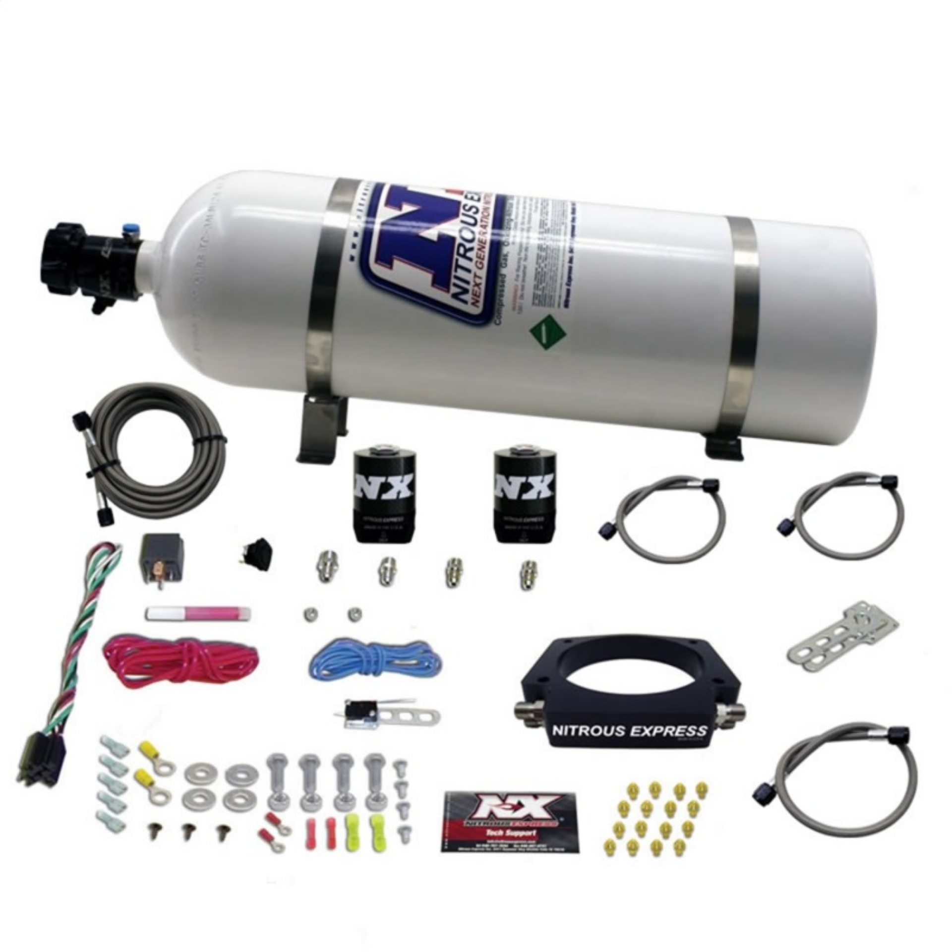 Picture of Nitrous Express GM LS 90mm Nitrous Plate Kit 50-400HP w-15lb Bottle