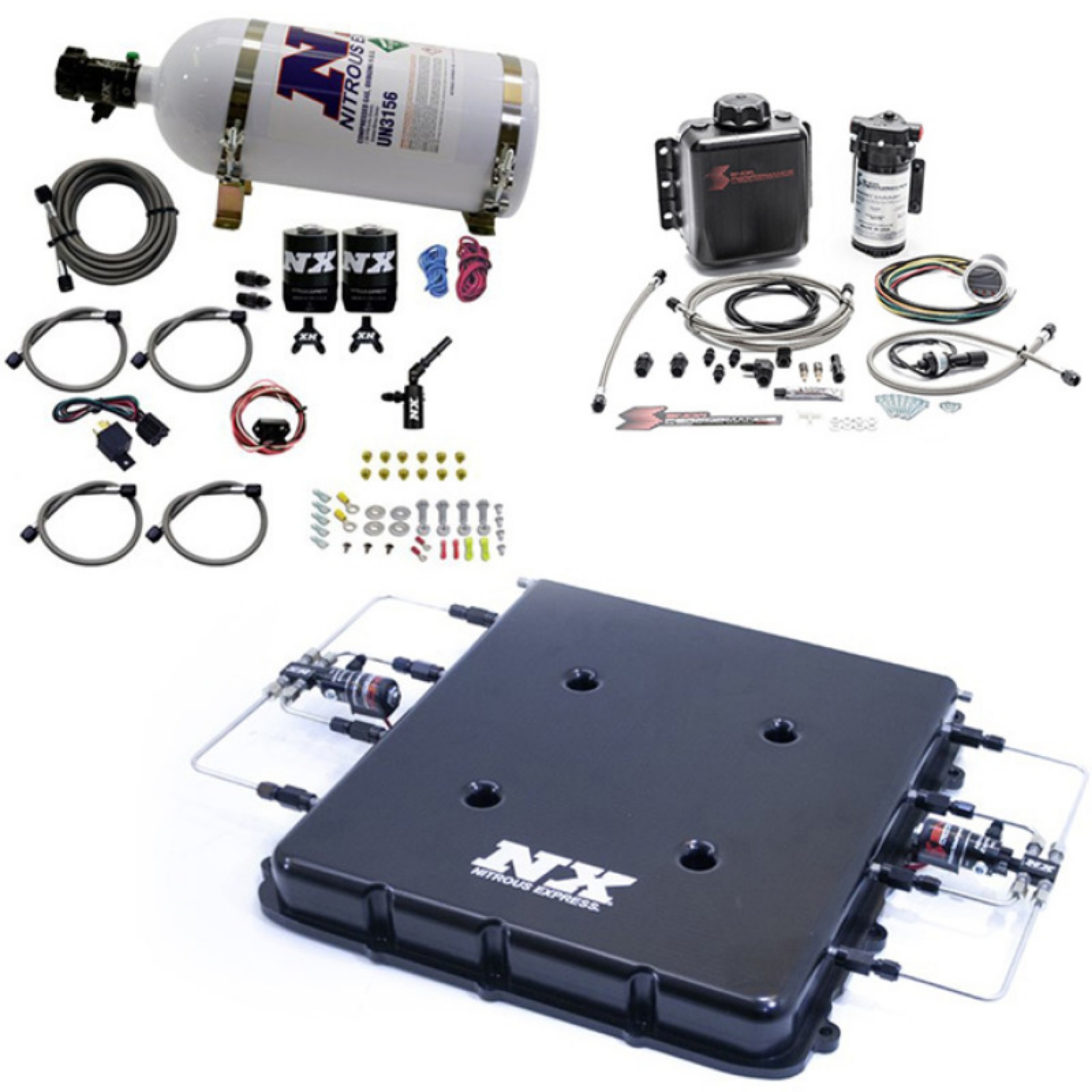 Picture of Nitrous Express Nitrous & Water Injection Kit w-Billet LT4 Supercharger Lid w-10lb Bottle