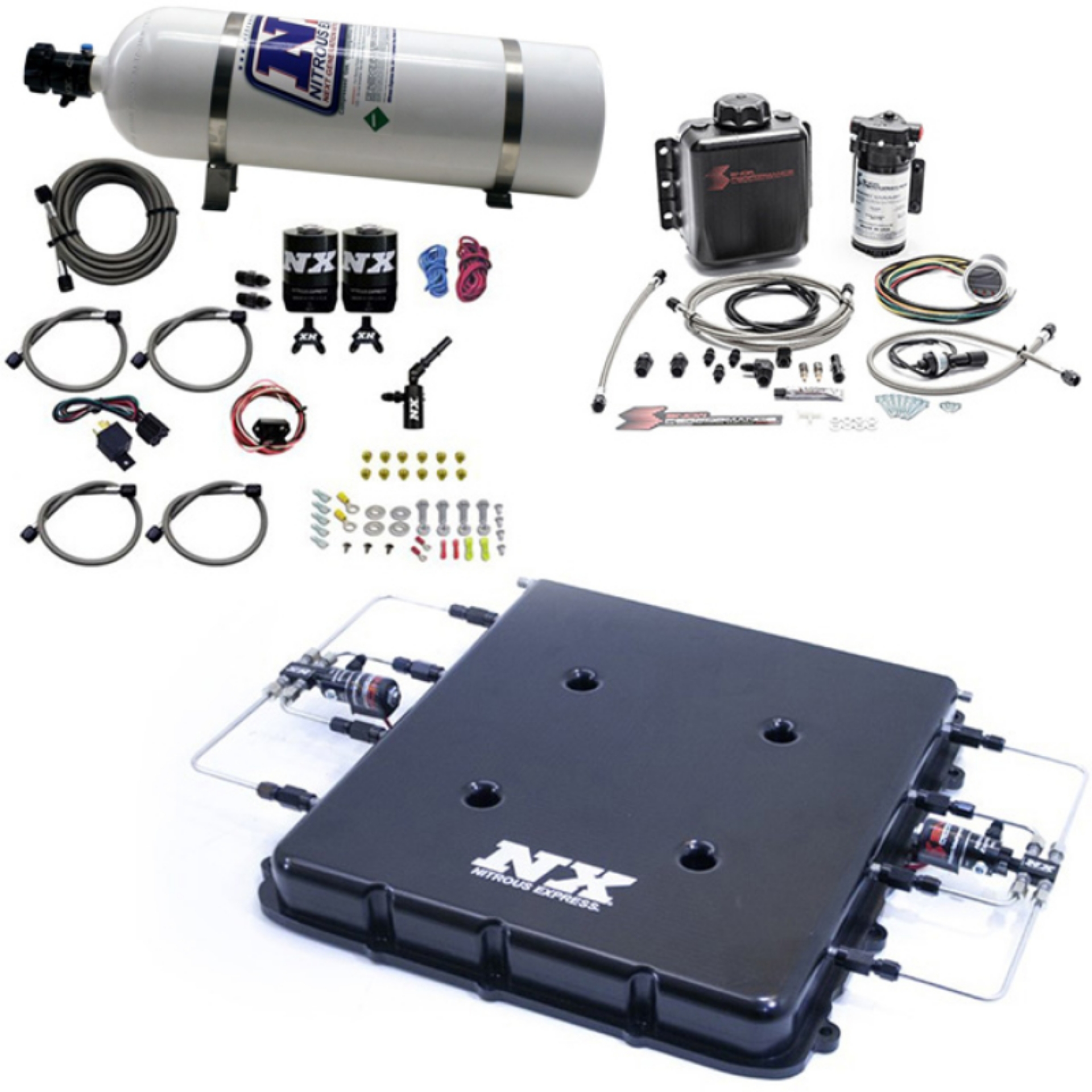 Picture of Nitrous Express Nitrous & Water Injection Kit w-Billet LT4 Supercharger Lid w-15lb Bottle