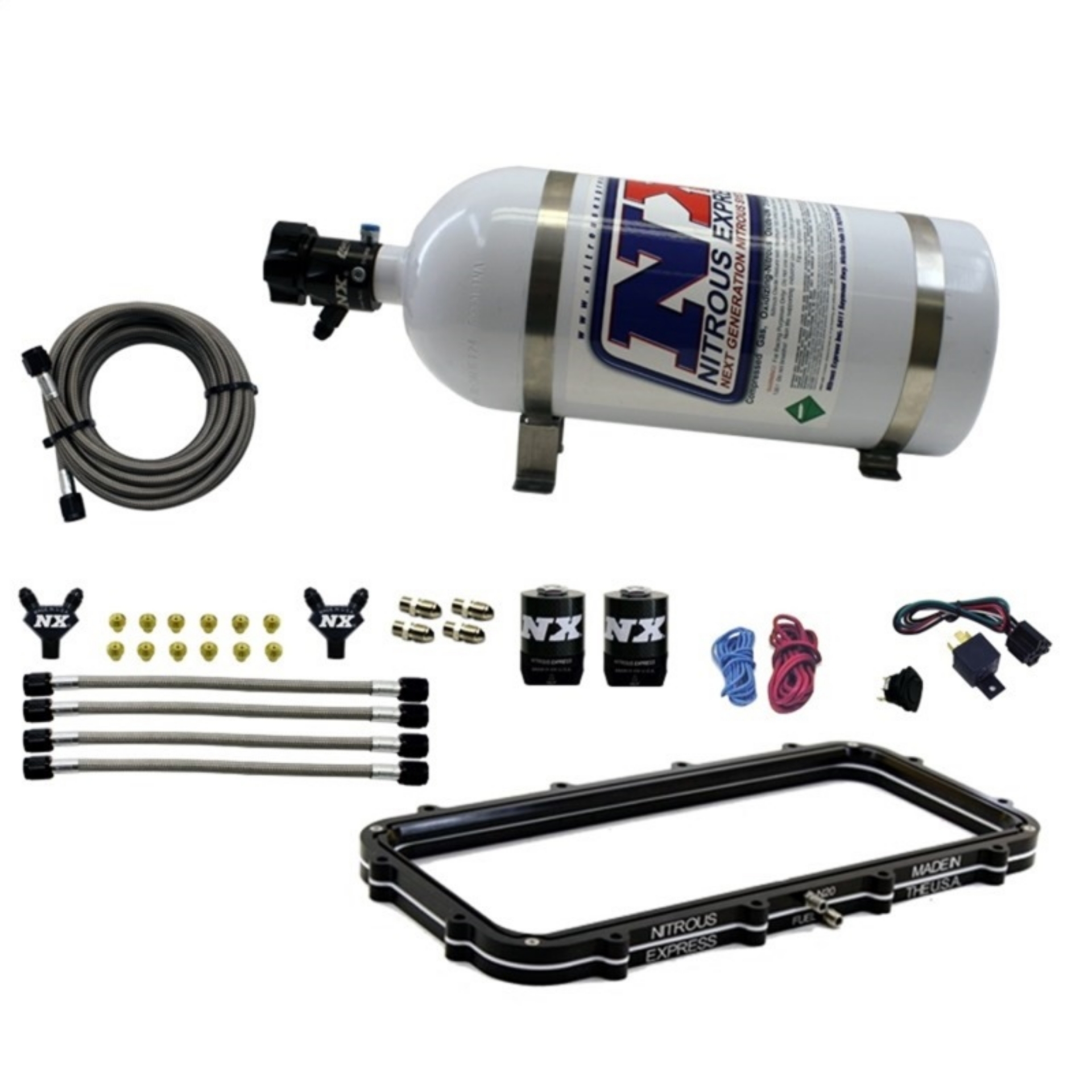 Picture of Nitrous Express Holley High Ram Plenum Nitrous Plate Kit w-12lb Bottle