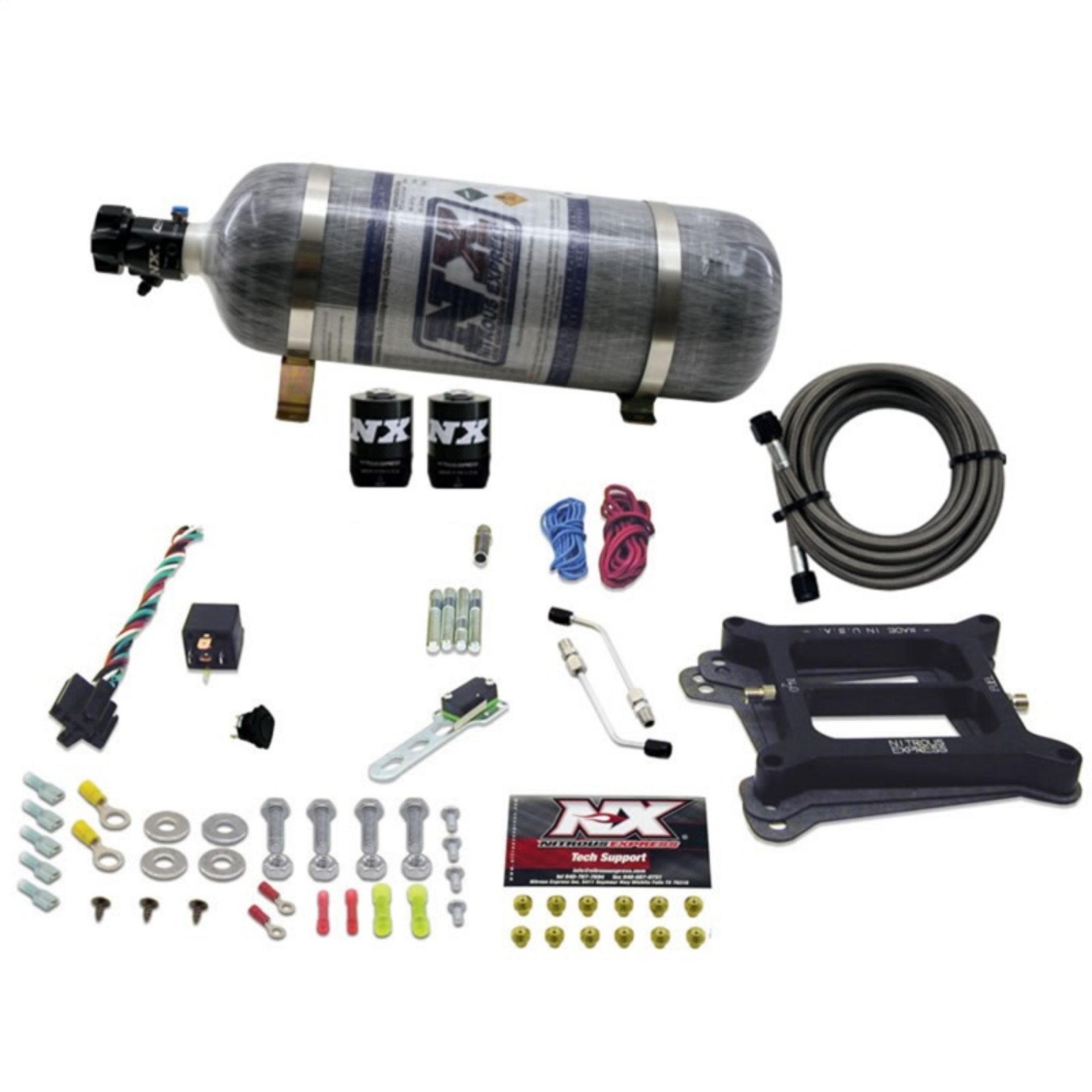 Picture of Nitrous Express 4150 4-BBL-Gasoline Nitrous Kit 50-300HP w-Composite Bottle