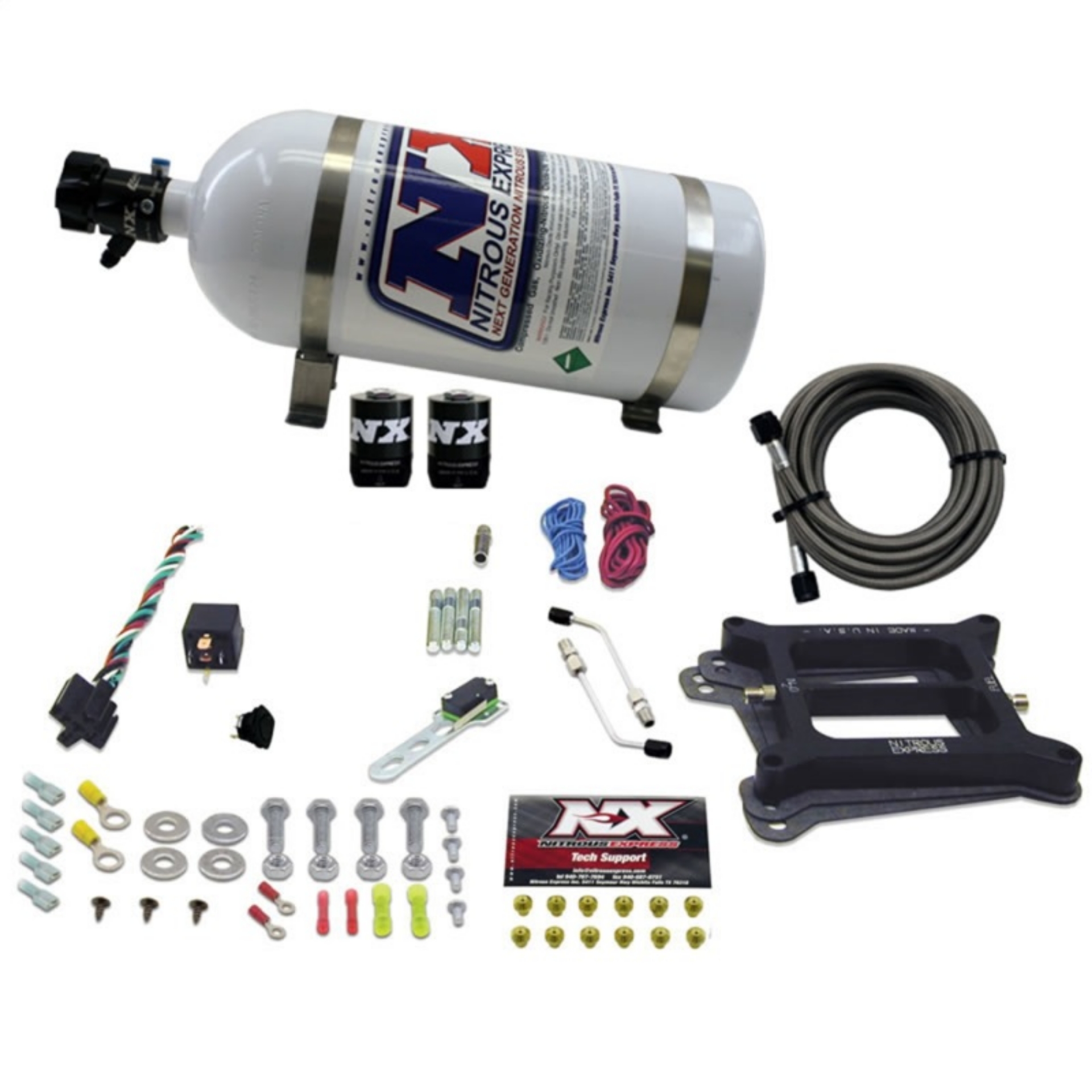 Picture of Nitrous Express 4150 4-BBL-Alcohol Nitrous Kit 50-300HP w-10lb Bottle
