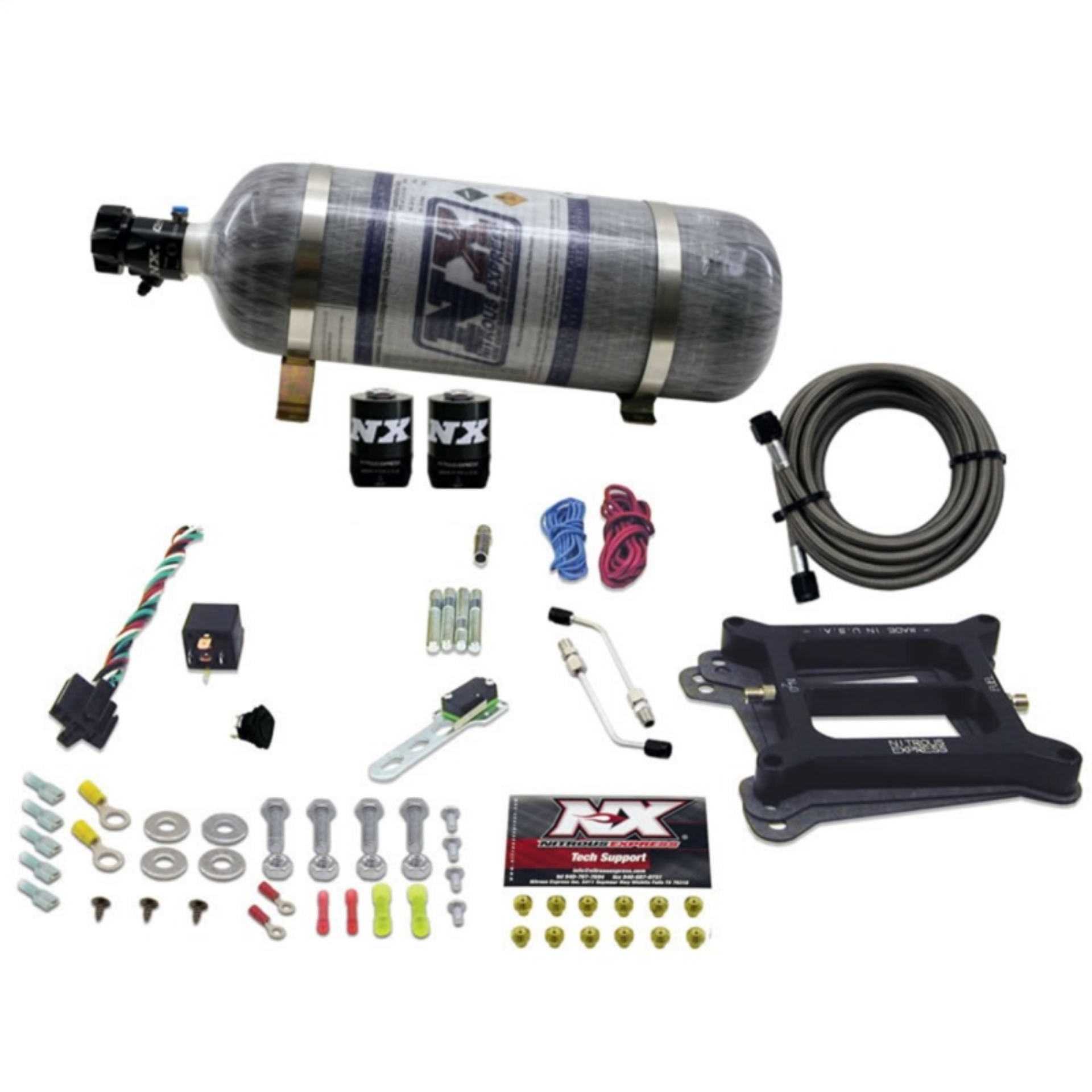 Picture of Nitrous Express 4150 4-BBL-Alcohol Nitrous Kit 50-300HP w-Composite Bottle