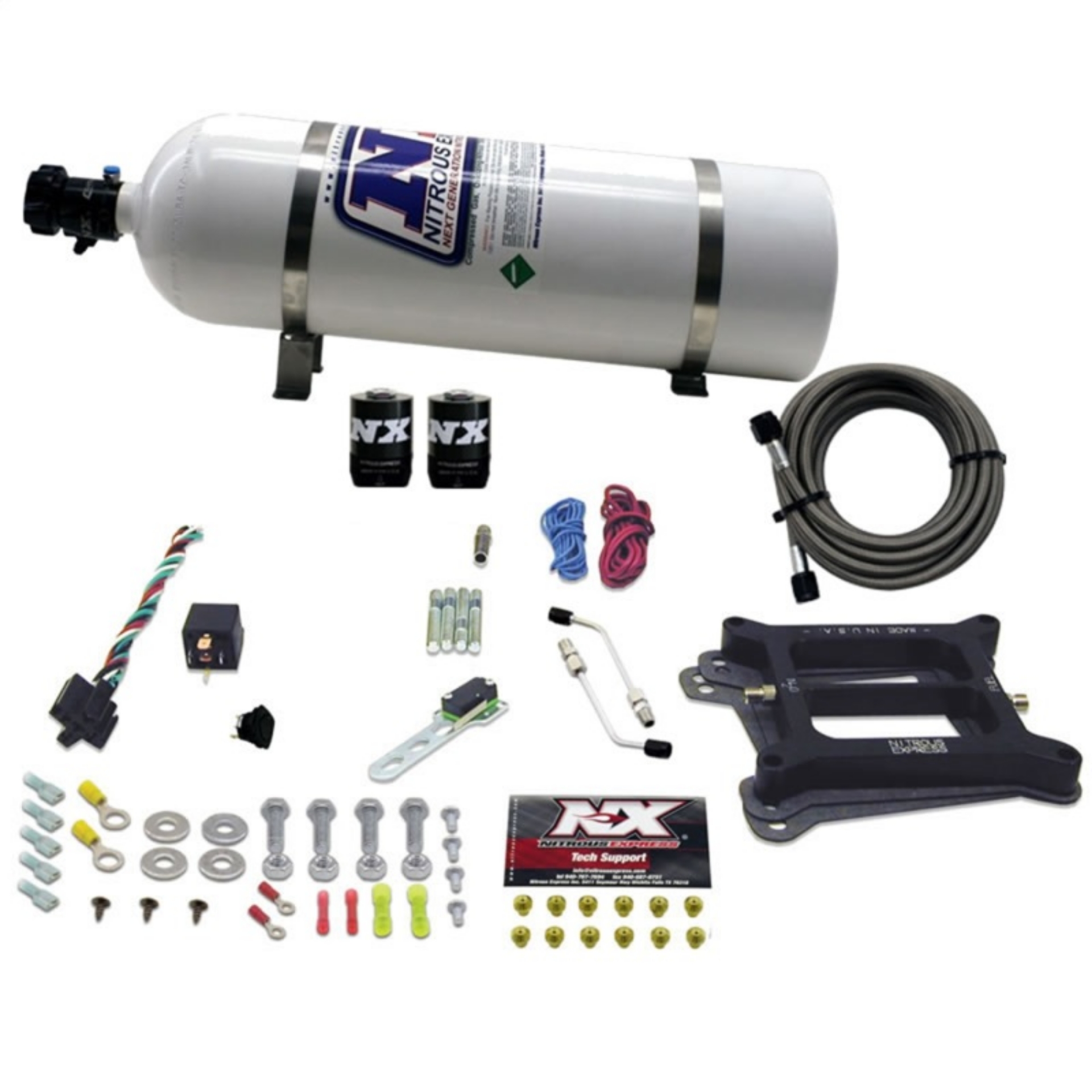 Picture of Nitrous Express 4150 4-BBL-Alcohol Nitrous Kit 50-300HP w-15lb Bottle