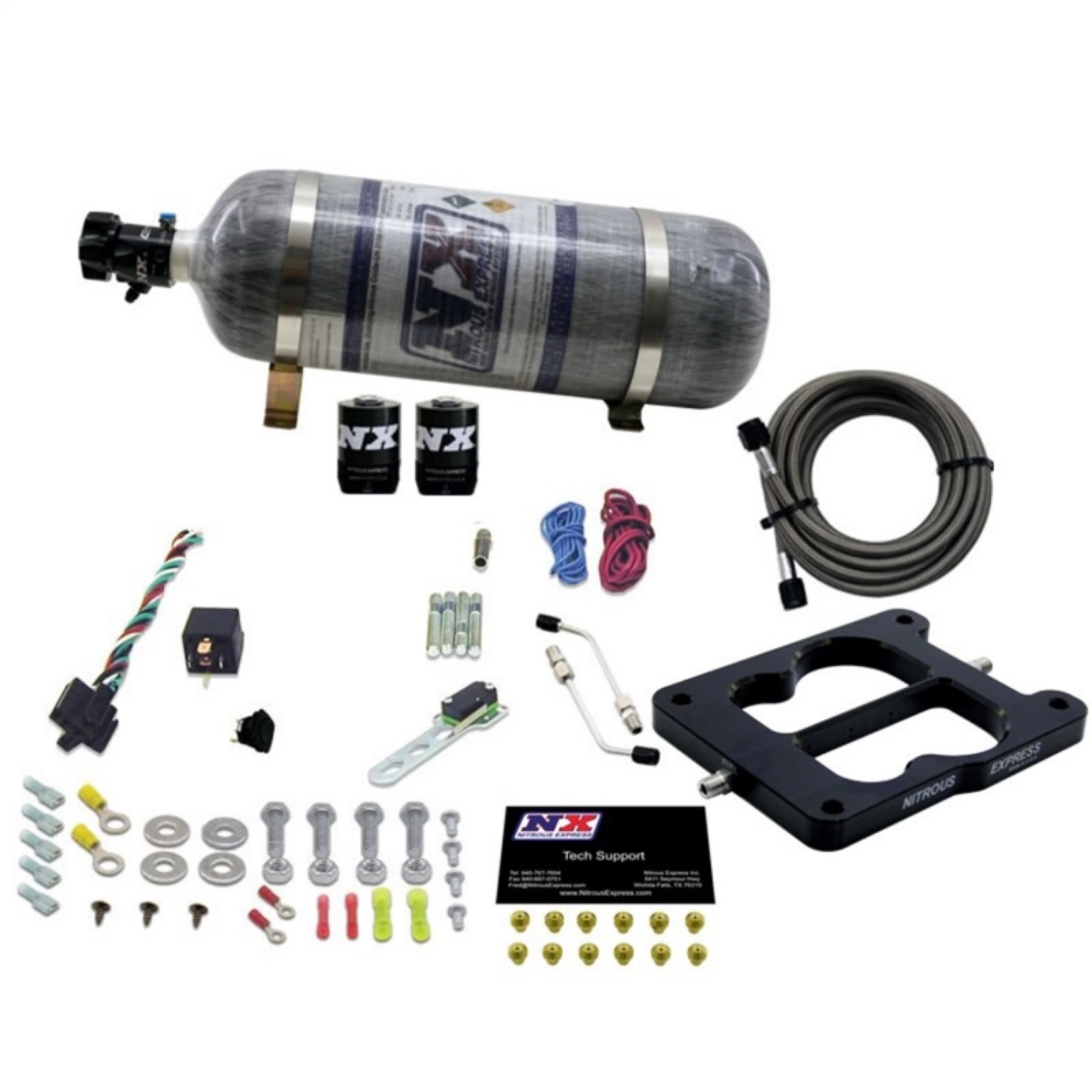 Picture of Nitrous Express Q-Jet-Holley Spread Bore Nitrous Kit 50-300HP w-Composite Bottle