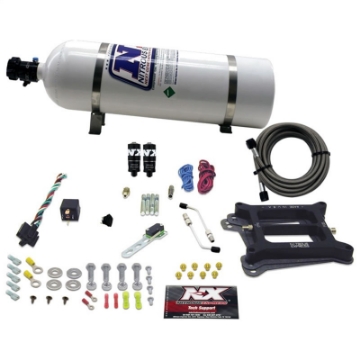 Picture of Nitrous Express 4150 Hitman Plus 4-BBL Nitrous Kit 50-200HP w-15lb Bottle