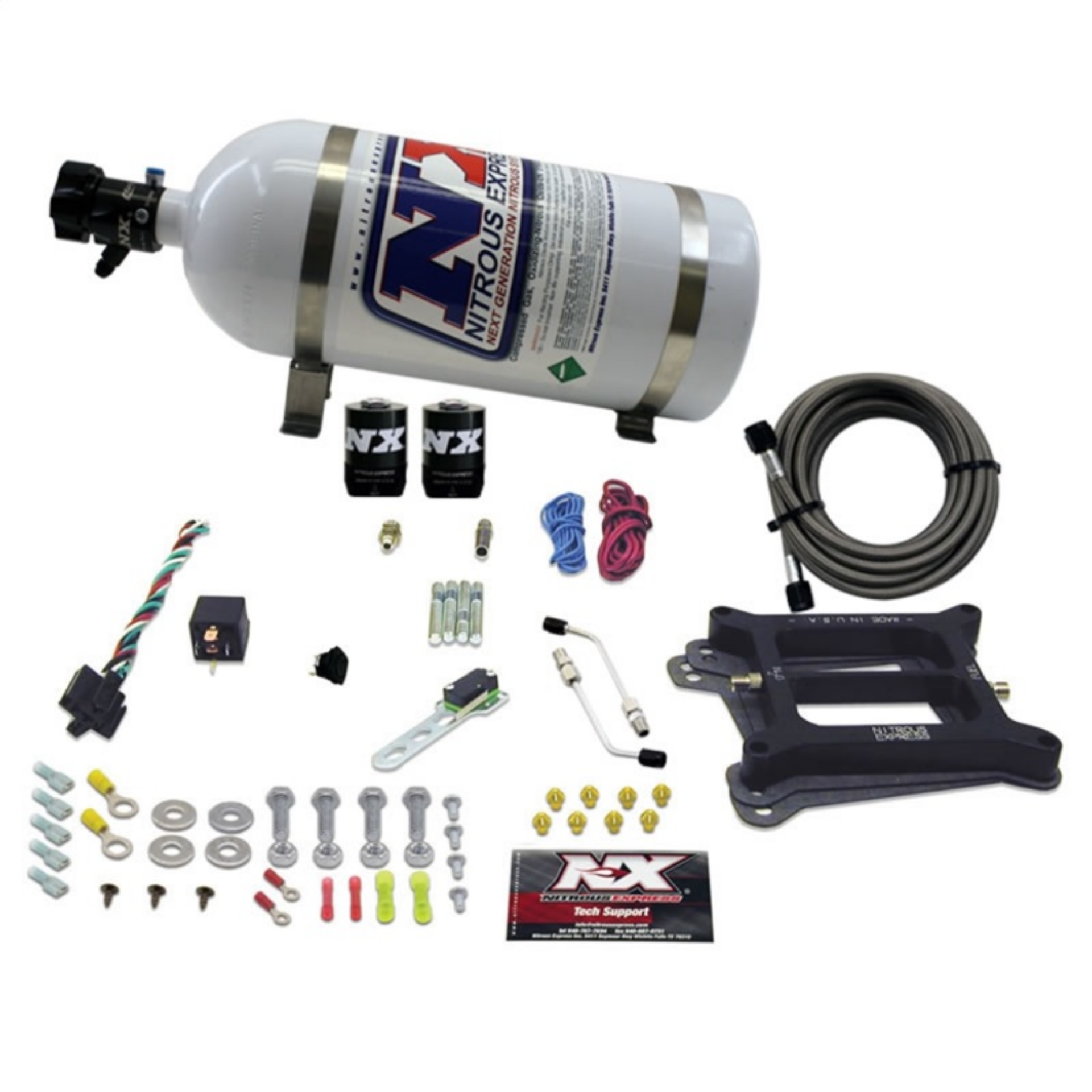Picture of Nitrous Express 4150 4-BBL-Alcohol Nitrous Kit 100-500HP w-10lb Bottle