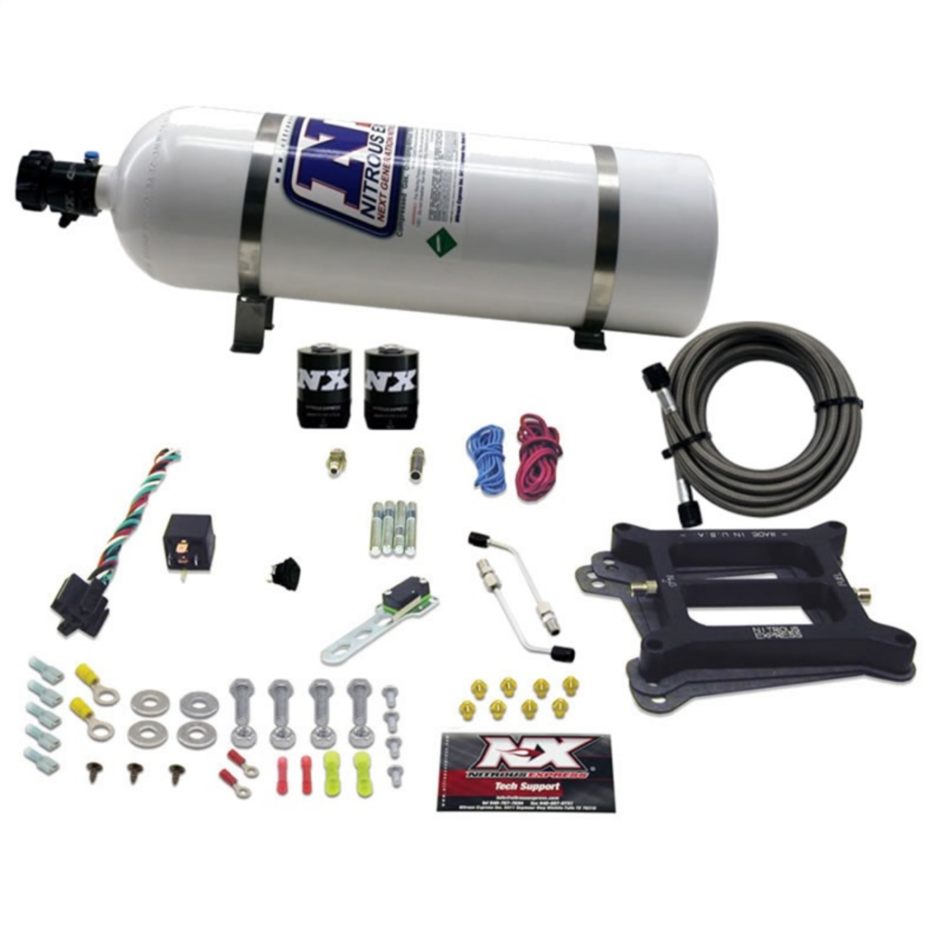 Picture of Nitrous Express 4150 4-BBL-Alcohol Nitrous Kit 100-500HP w-15lb Bottle