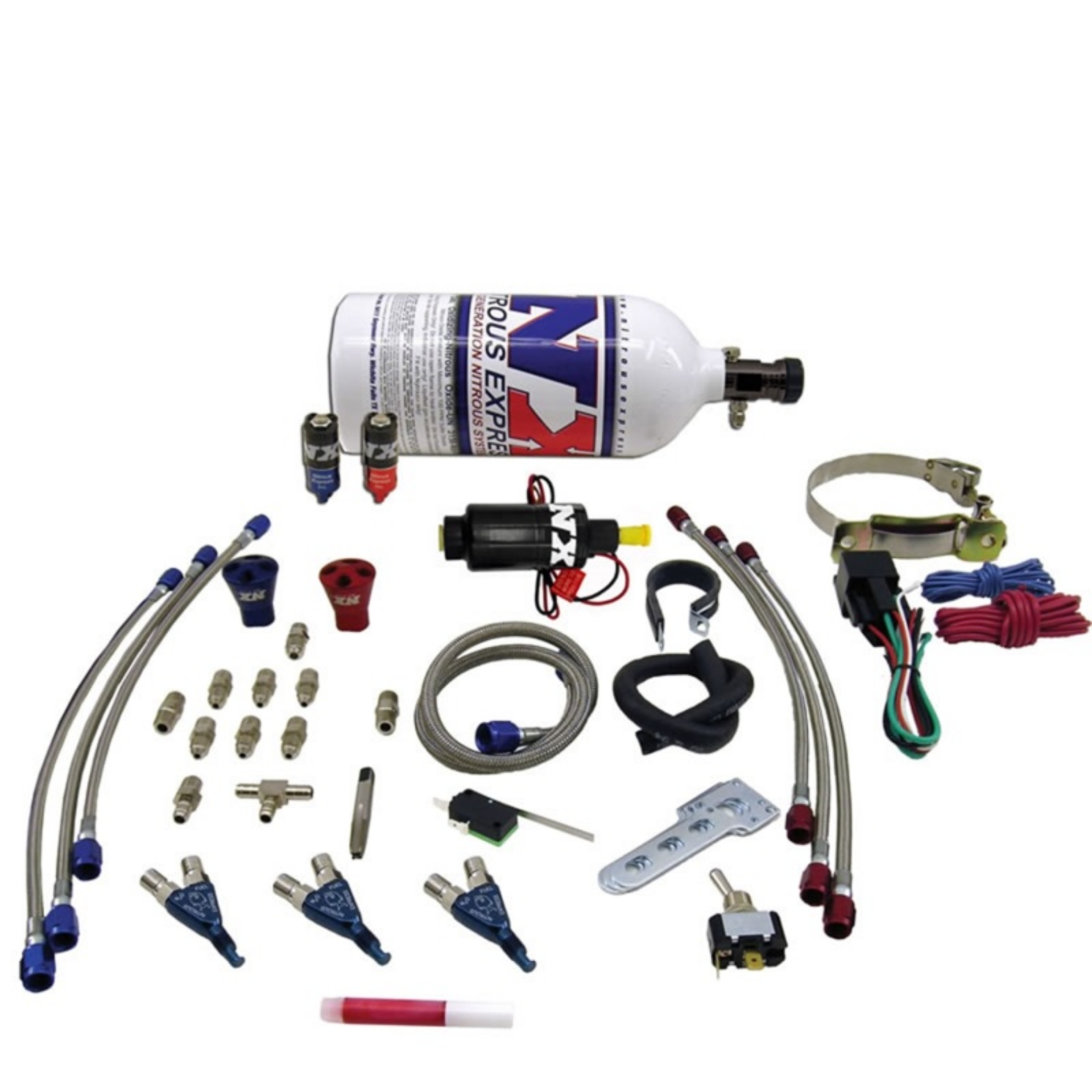 Picture of Nitrous Express Three Cyl Piranha Nitrous Kit w-2-5lb Bottle