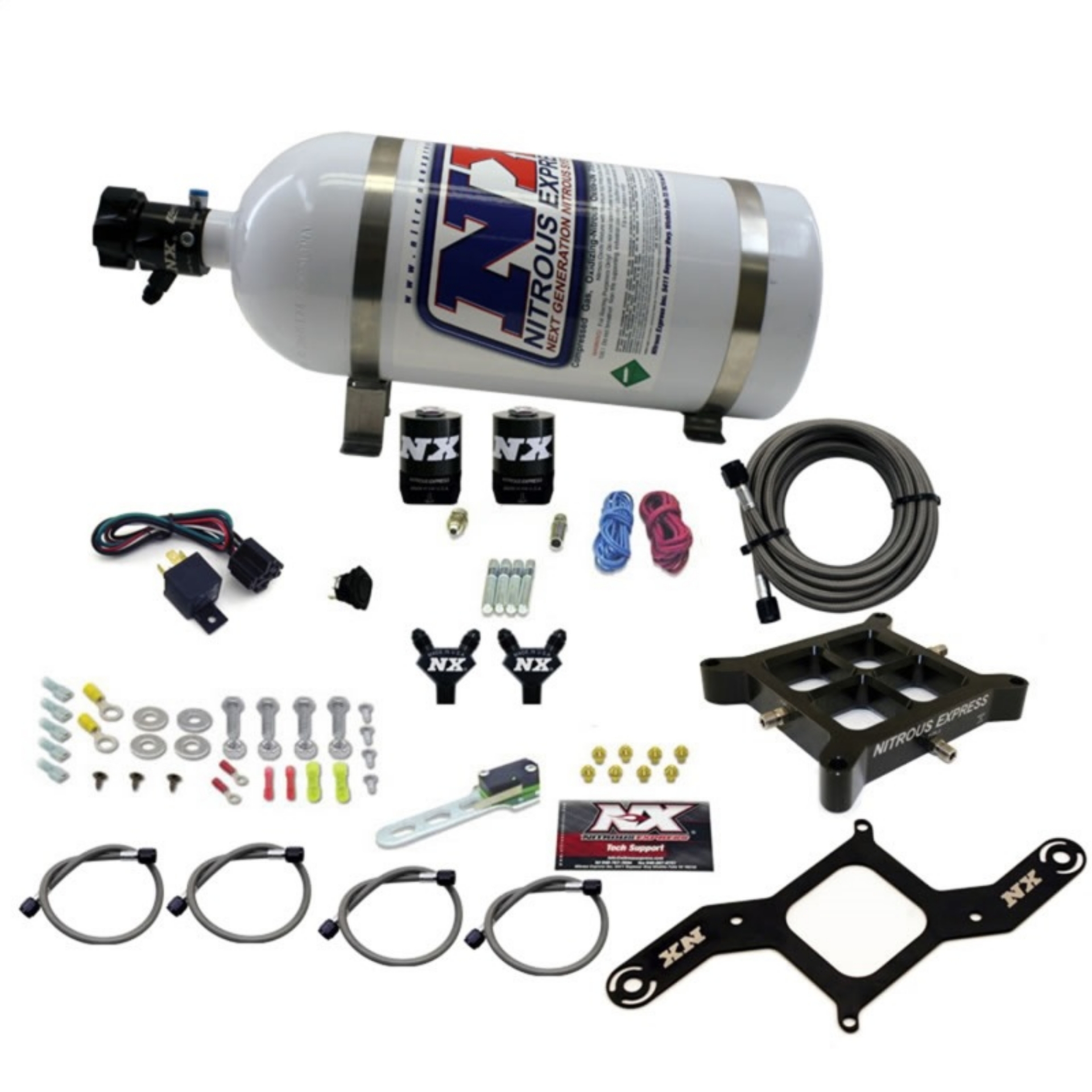 Picture of Nitrous Express 4150 Billet Crossbar Stage 6 Nitrous Kit 50-300HP w-10lb Bottle