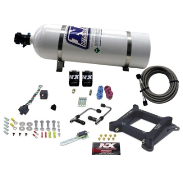 Picture of Nitrous Express 4150 Gemini Pro-Power Alcohol Nitrous Kit 100-500HP w-15lb Bottle
