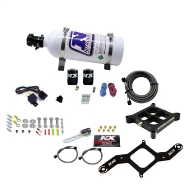 Picture of Nitrous Express 4150 Single Entry Billet Crossbar Nitrous Plate Kit 50-300HP w-5lb Bottle