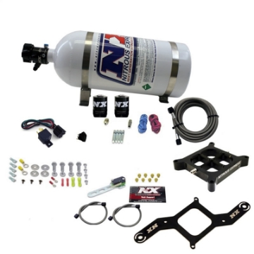 Picture of Nitrous Express 4150 Single Entry Crossbar Nitrous Plate Kit Pro-Power 100-500HP w-10lb Bottle
