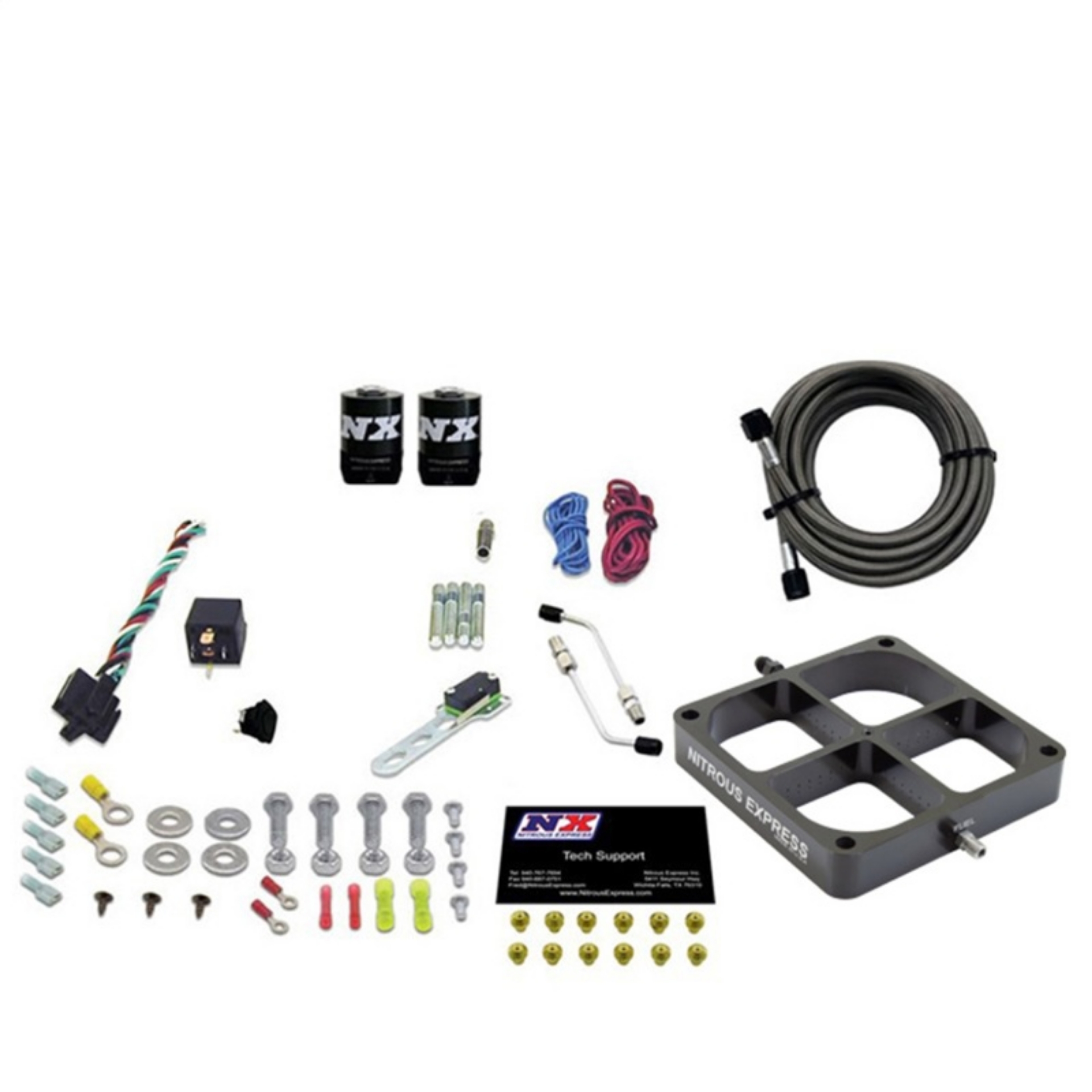 Picture of Nitrous Express Single Entry Crossbar 8500 Based Throttle Body Nitrous Kit w-No Bottle