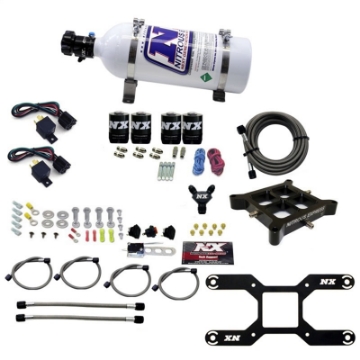Picture of Nitrous Express 4150 Dual Stage Billet Crossbar Nitrous Kit 50-300 & 100-500HP w-5lb Bottle
