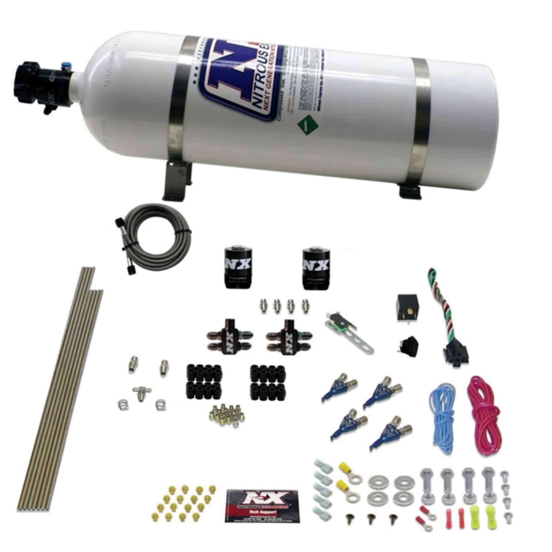 Picture of Nitrous Express 4 Cyl Gasoline EFI Nitrous Kit 50-250HP w-15lb Bottle