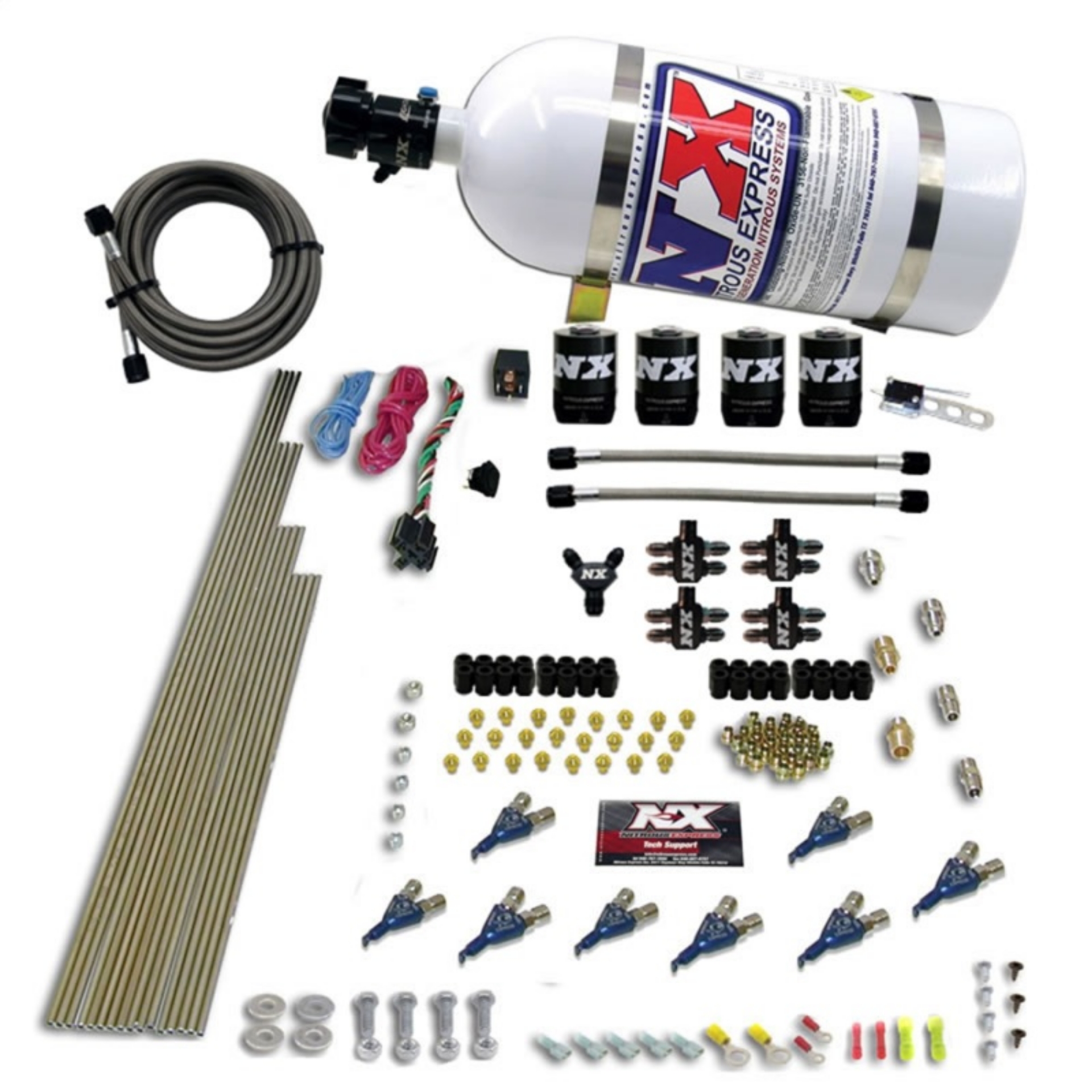 Picture of Nitrous Express 8 Cyl Alcohol Nitrous Kit 250-550HP w-10lb Bottle