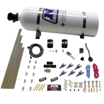 Picture of Nitrous Express 6 Cyl Gas Nitrous Kit 150-375HP w-15lb Bottle