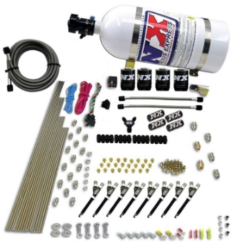 Picture of Nitrous Express 8 Cyl VXL EFI Direct Port 4 Solenoids Nitrous Kit 200-500HP w-10lb Bottle