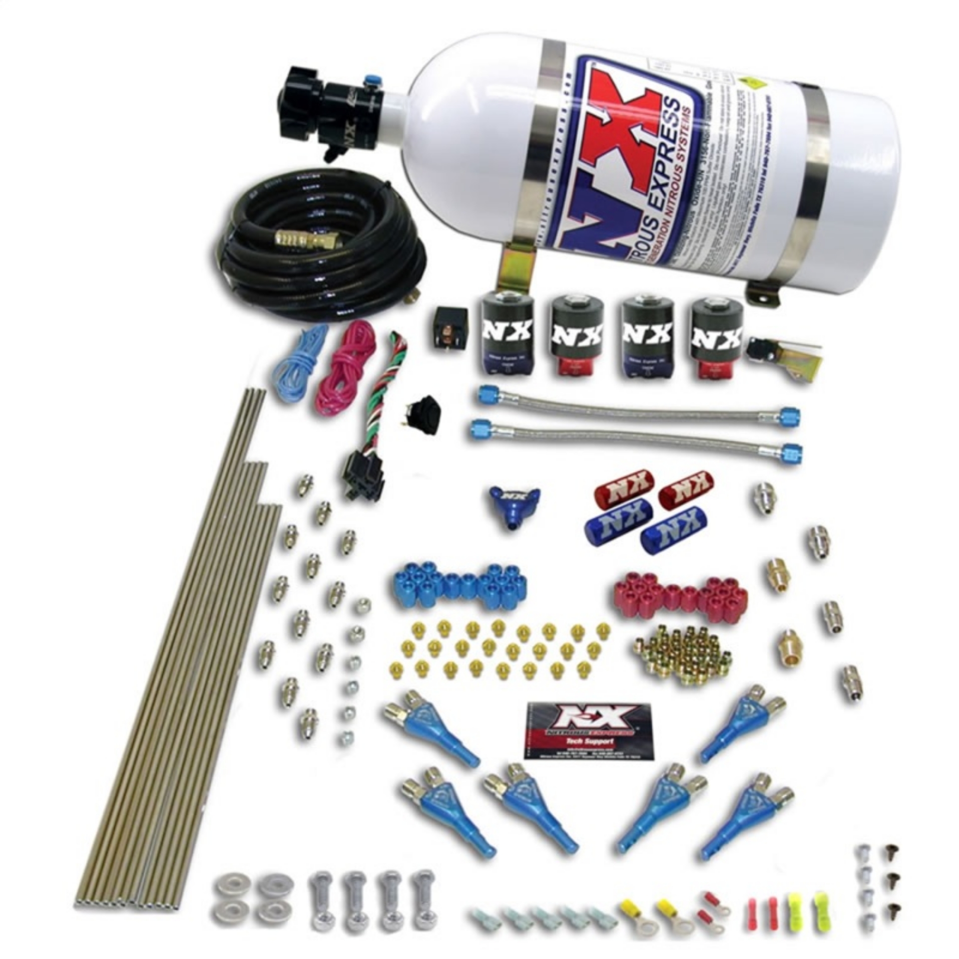 Picture of Nitrous Express Pro-Shk-Alc 4 Solenoids Nitrous Kit 250-650HP w-15lb Bottle