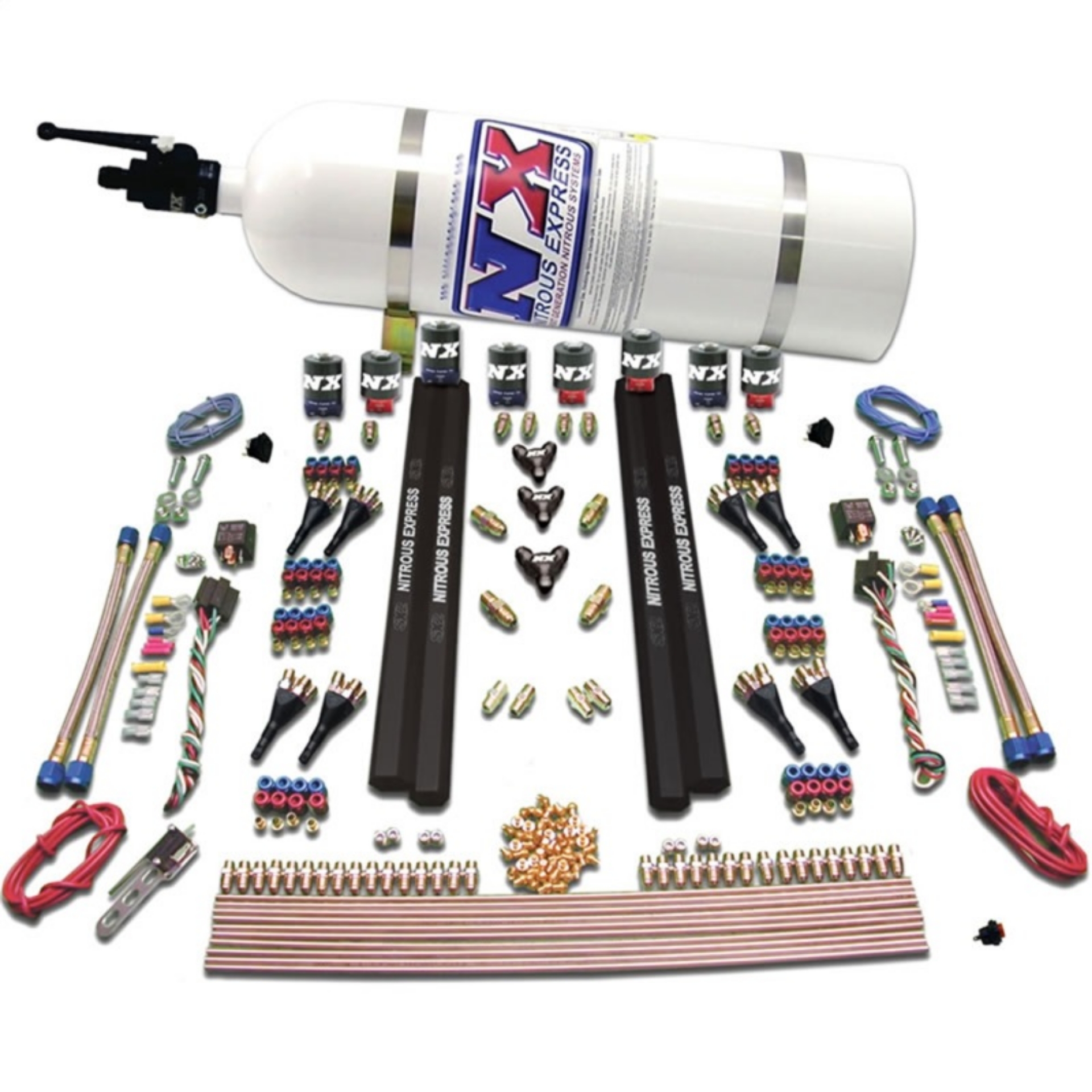 Picture of Nitrous Express SX2 Dual Stage-Alcohol - 8 Solenoid Nitrous Kit 200-1200HP w-10lb Bottle