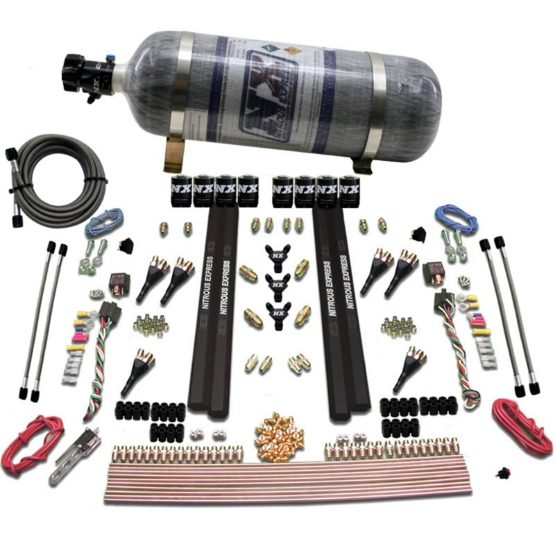 Picture of Nitrous Express 6 Cyl SX2 Dual Stage Nozzle Nitrous Kit w-12lb Bottle