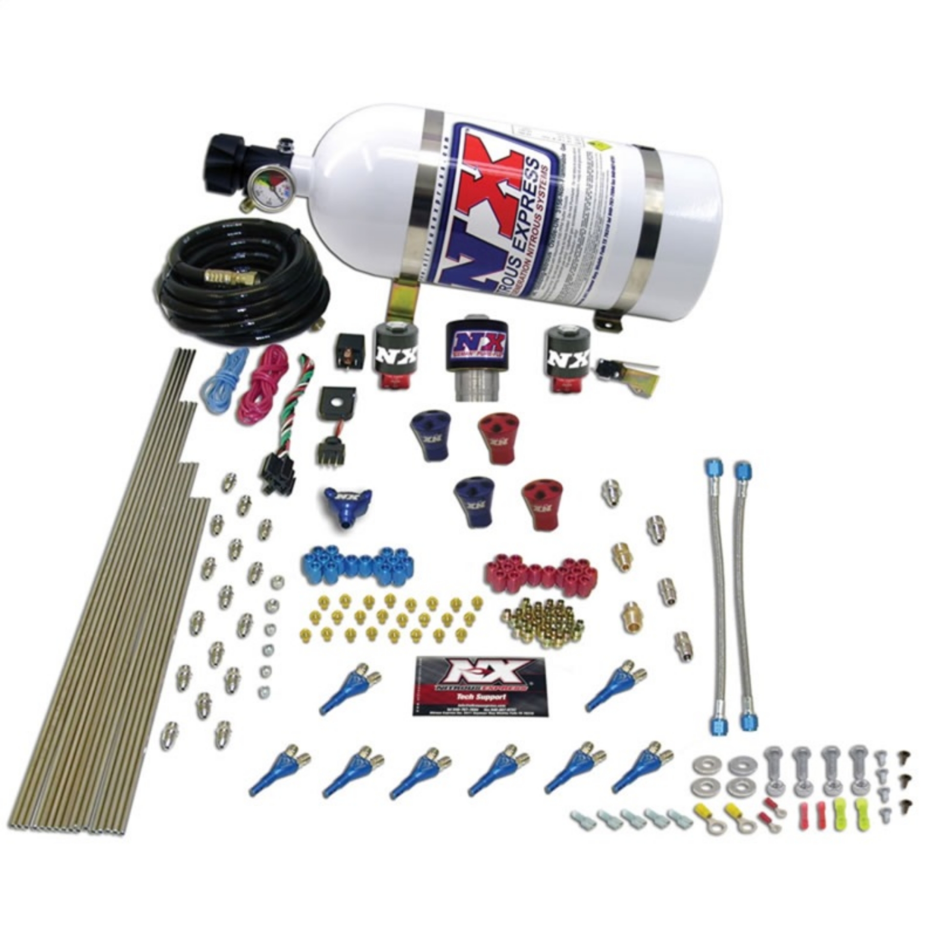Picture of Nitrous Express Pro-Shk-Gas 2 Fuel 1 Supershark Solenoid Nitrous Kit 200-600HP w-15lb Bottle