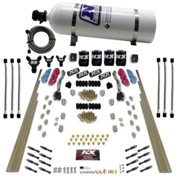 Picture of Nitrous Express 8 Cyl Dry Direct Port Dual Stage 4 Solenoids Nitrous Kit 200-600HP w-15lb Bottle