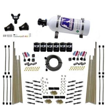 Picture of Nitrous Express 8 Cyl Dry Direct Port Three Stage 6 Solenoids Nitrous Kit 200-600HP w-5lb Bottle