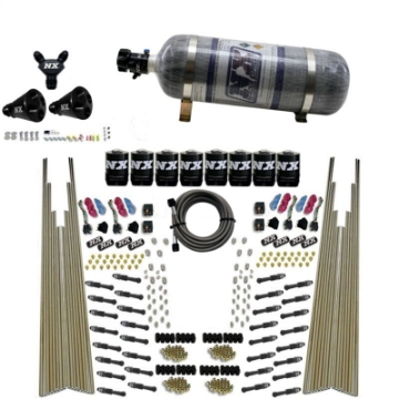 Picture of Nitrous Express 8 Cyl Dry Direct Port Four Stage 8 Solenoids Nitrous Kit 200-600HP w-Comp Bottle