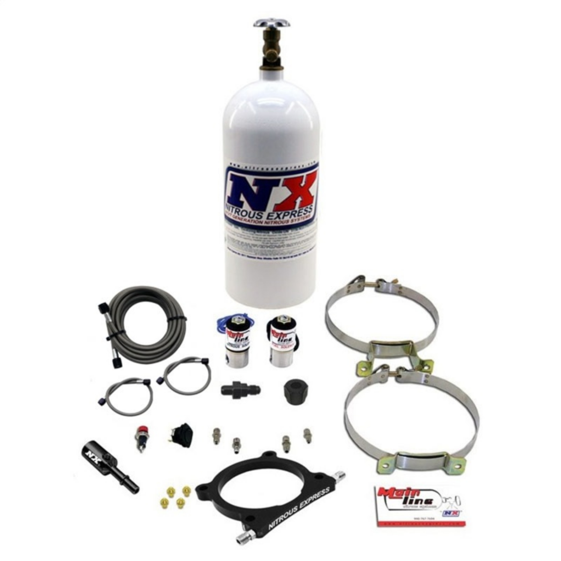 Picture of Nitrous Express 11-17 Ford Mustang GT Coyote 5-0L Mainline EFI Nitrous Plate Kit w-10lb Bottle