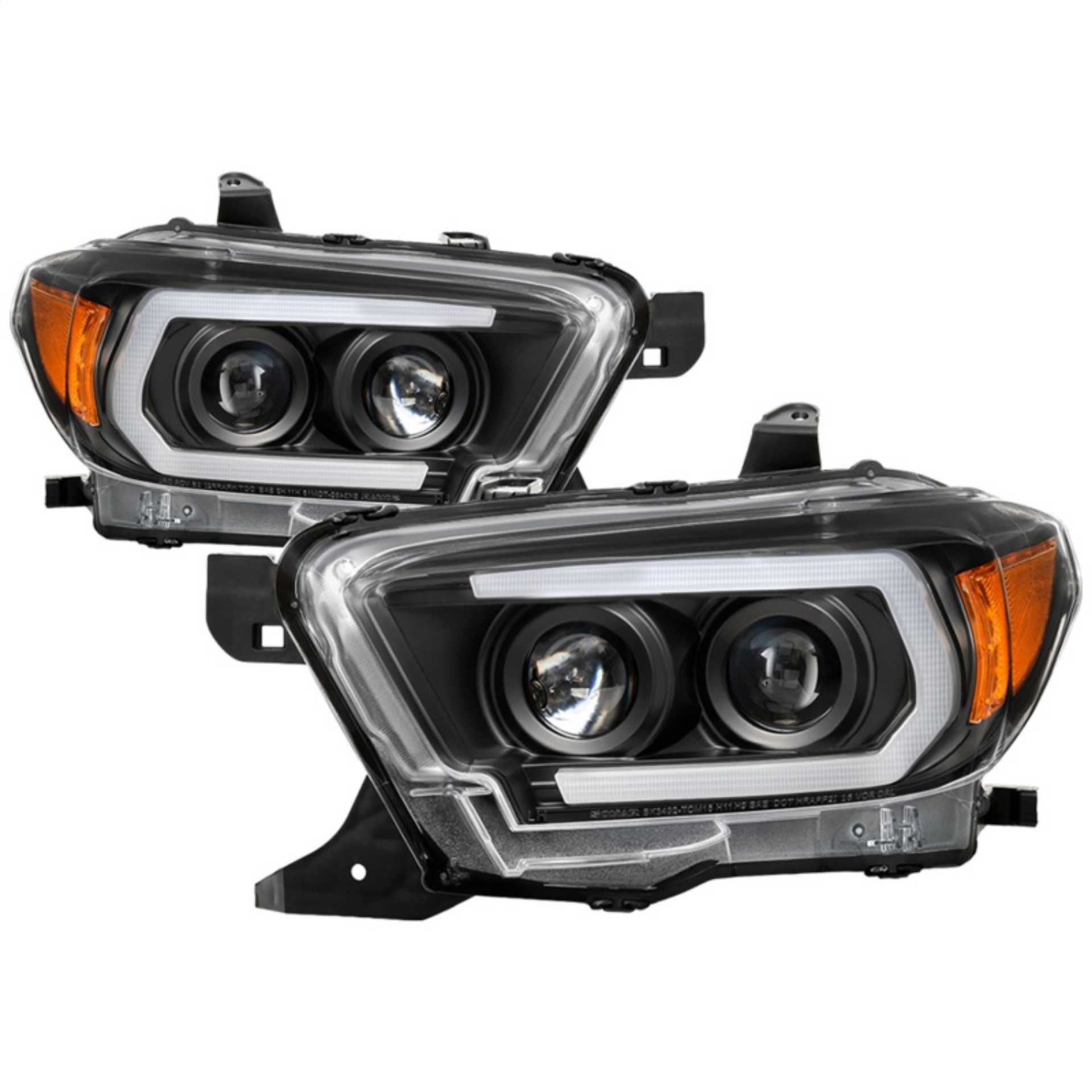 Picture of Spyder 16-18 Toyota Tacoma Projector Headlights - Seq LED Turn - Black - PRO-YD-TT16-LB-BK