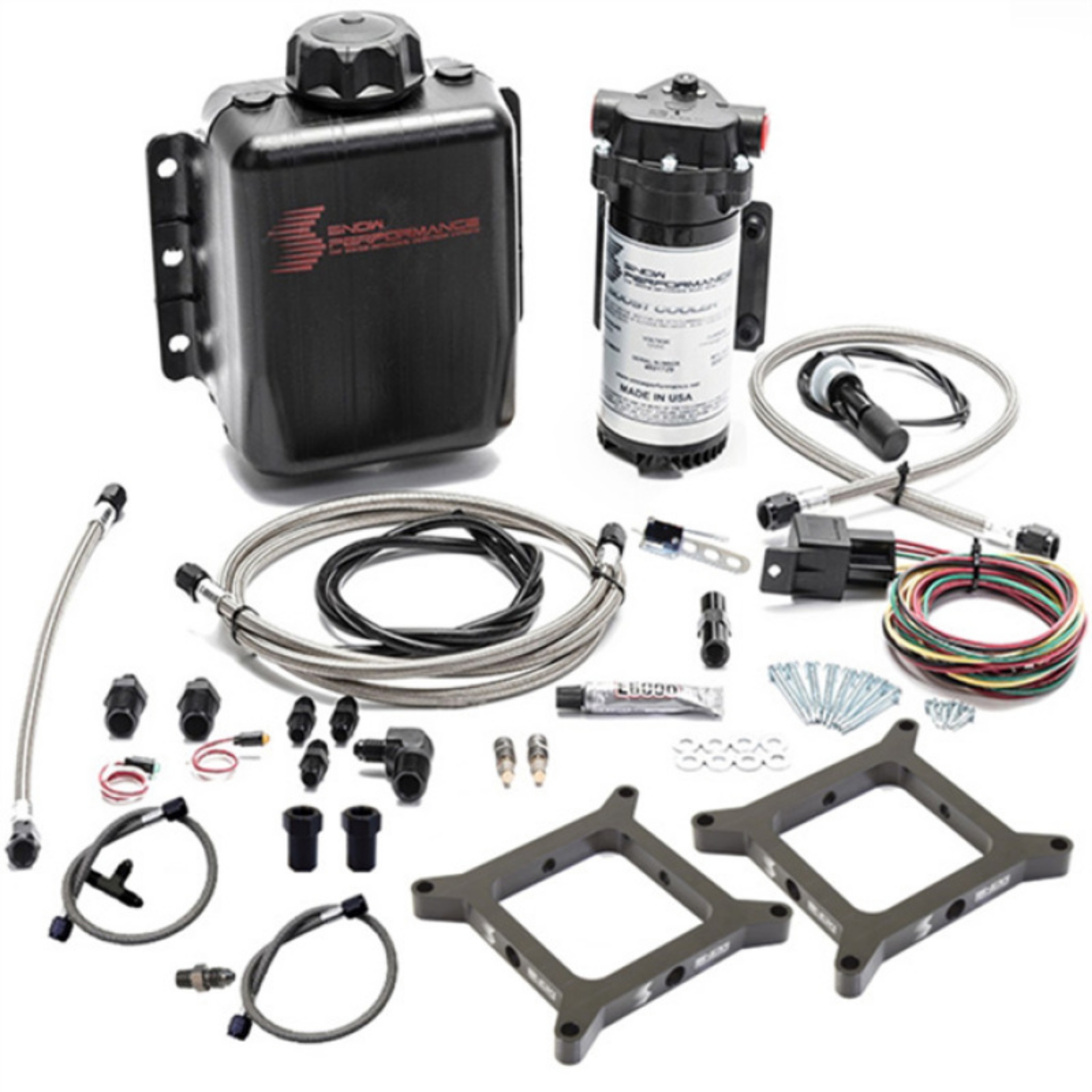 Picture of Snow Performance Stage 1 Dual Carb N-A or Forced Induction Water Injection Kit w-SS Braided Line