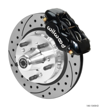 Picture of Wilwood Forged Dynalite Pro Front Kit 11-00in Rotor 5x4-00in BC 65-72 SRP Drilled & Slotted - Black