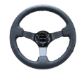 Picture of NRG Reinforced Steering Wheel 330mm- 3in- Deep Sport Leather Racing- 4mm Matte Black Spoke