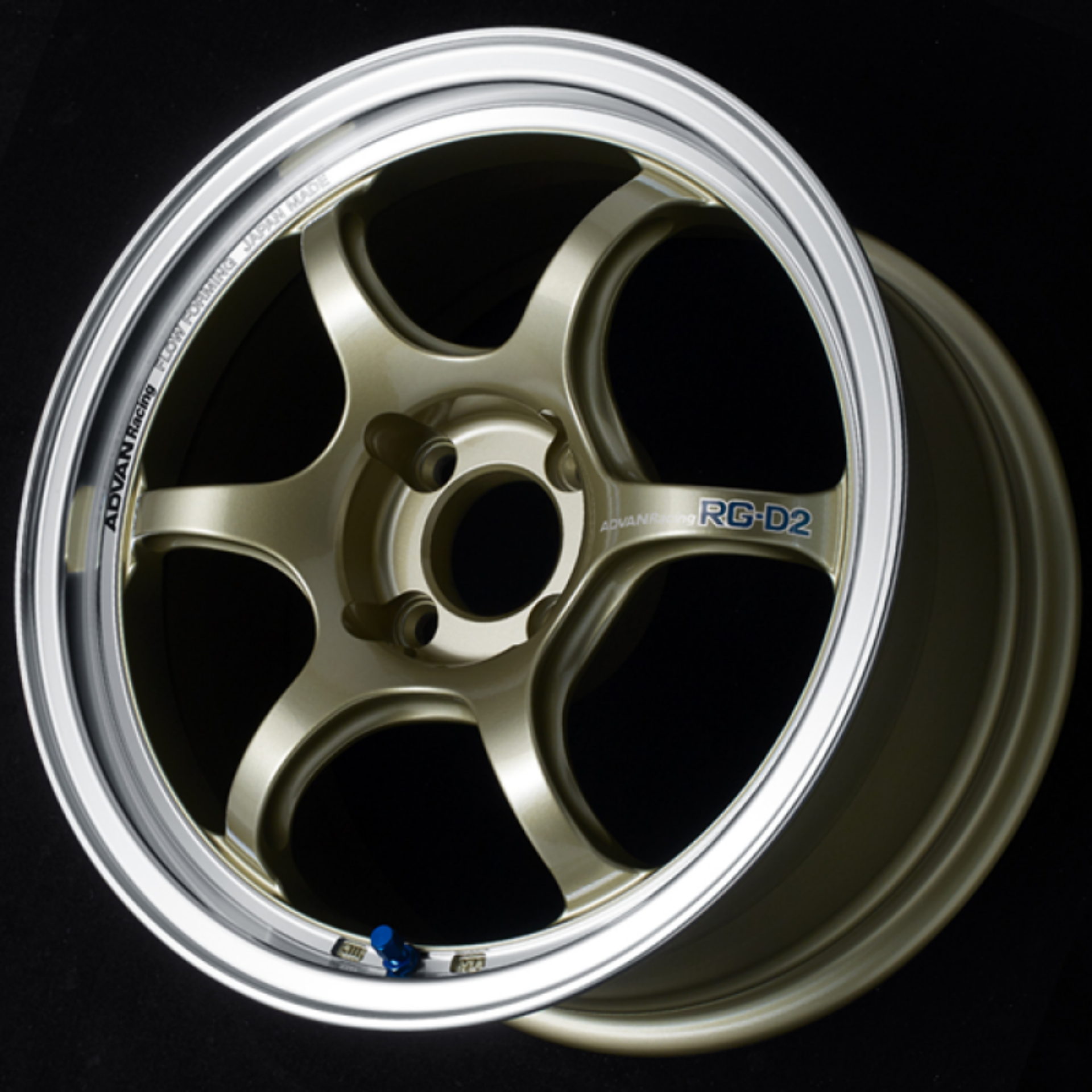 Picture of Advan RG-D2 16x8-0 +38 4-100 Machining & Champagne Gold Wheel